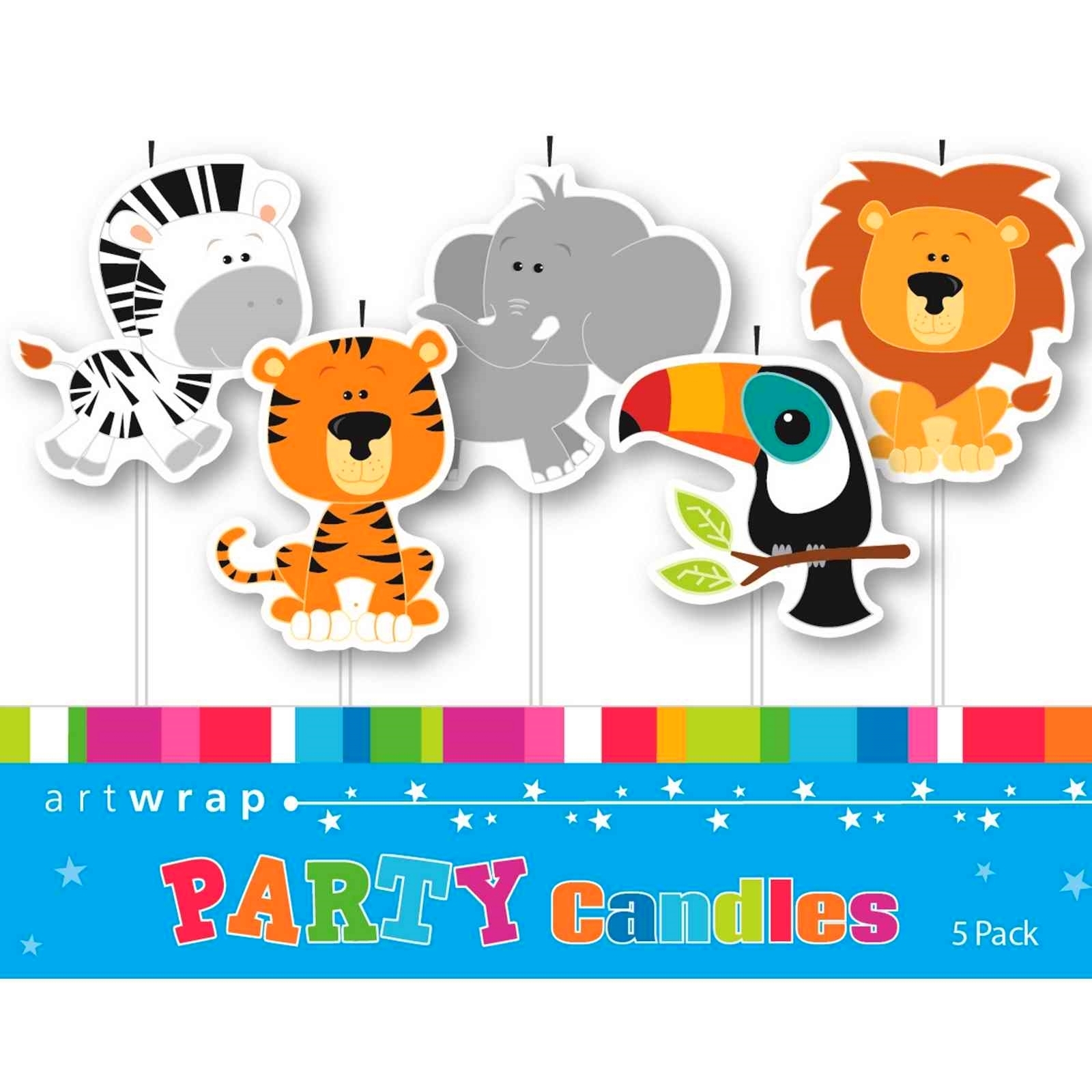 Wild Jungle Animals Mini Candles (Set of 5)