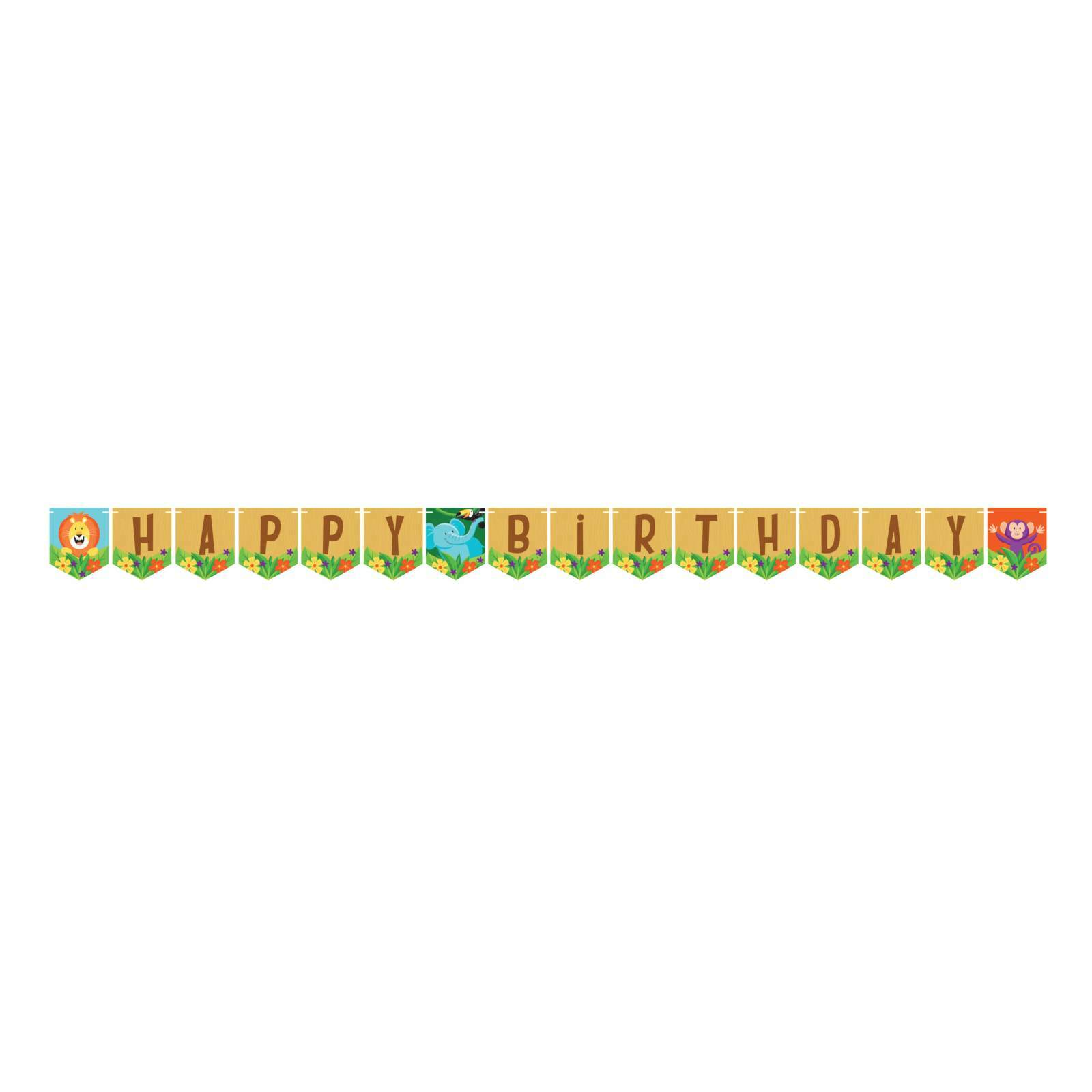 Jungle Safari Happy Birthday Banner