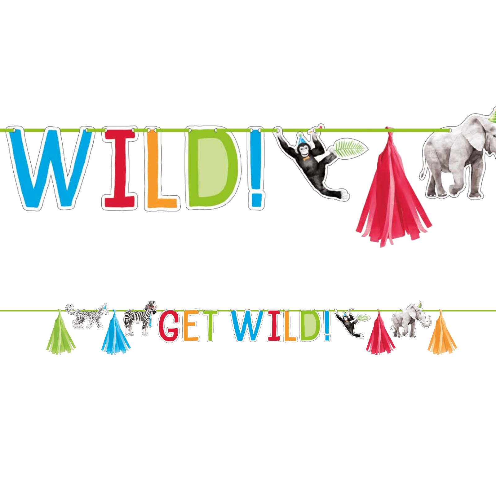 Party Animals Get Wild Letter Banner 