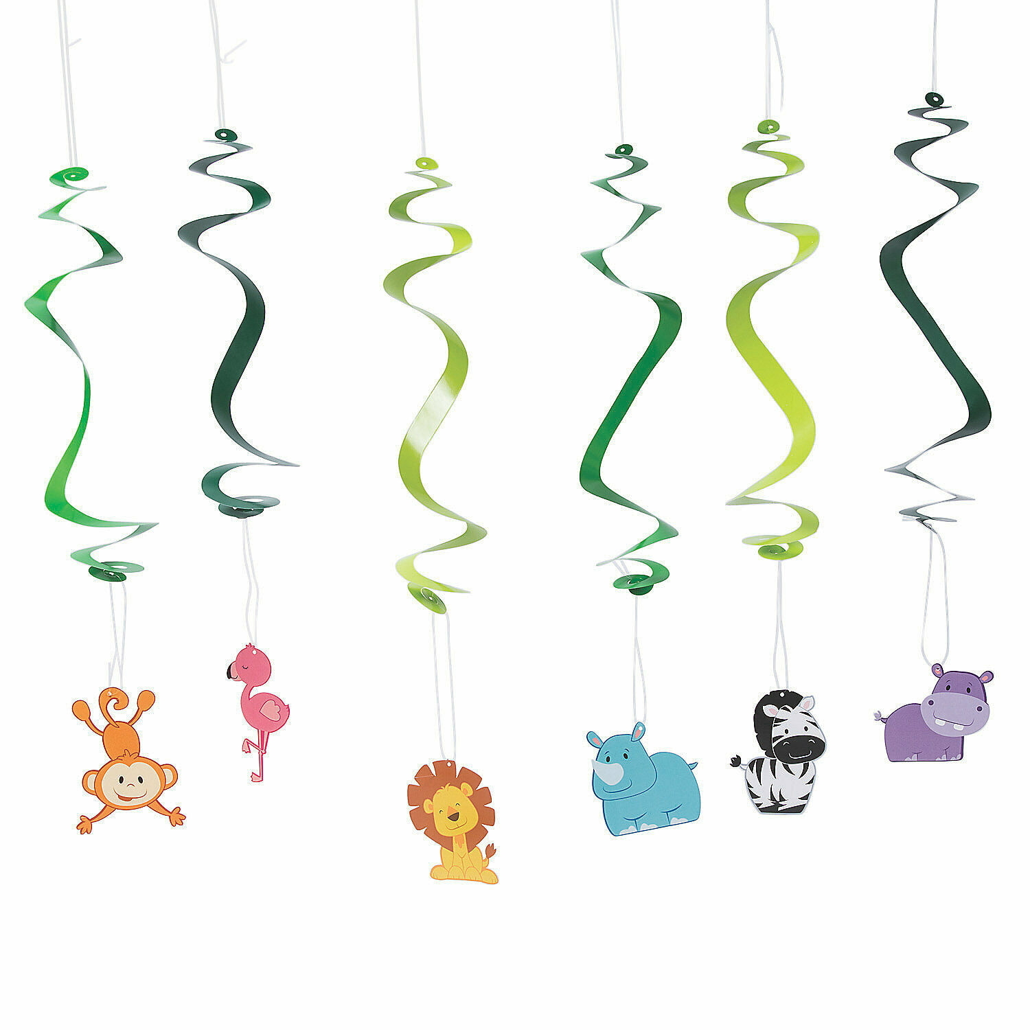 Zoo Animals Swirl Decorations (Pack of 12)