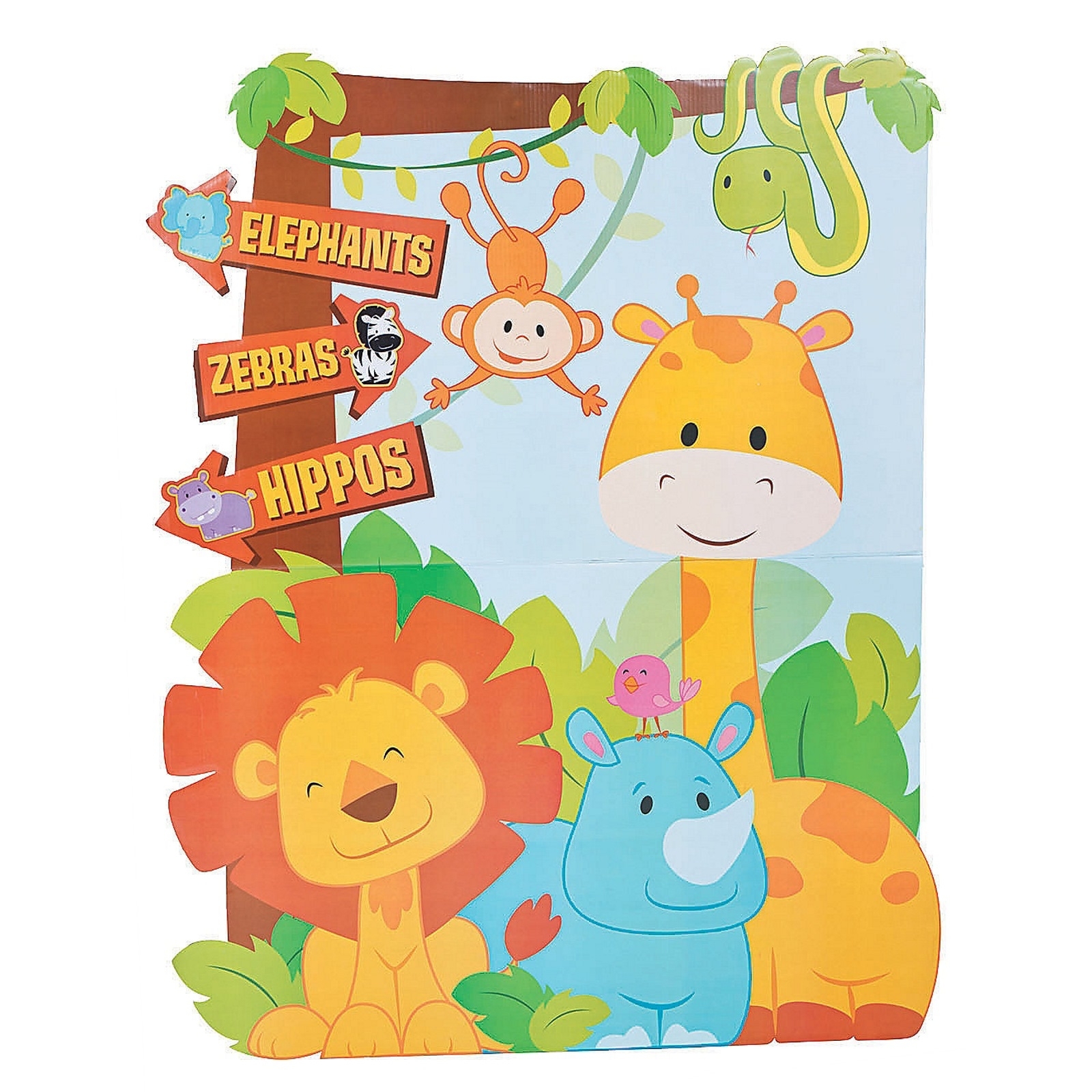 Zoo Animals Directional Sign Stand Up Photo Prop