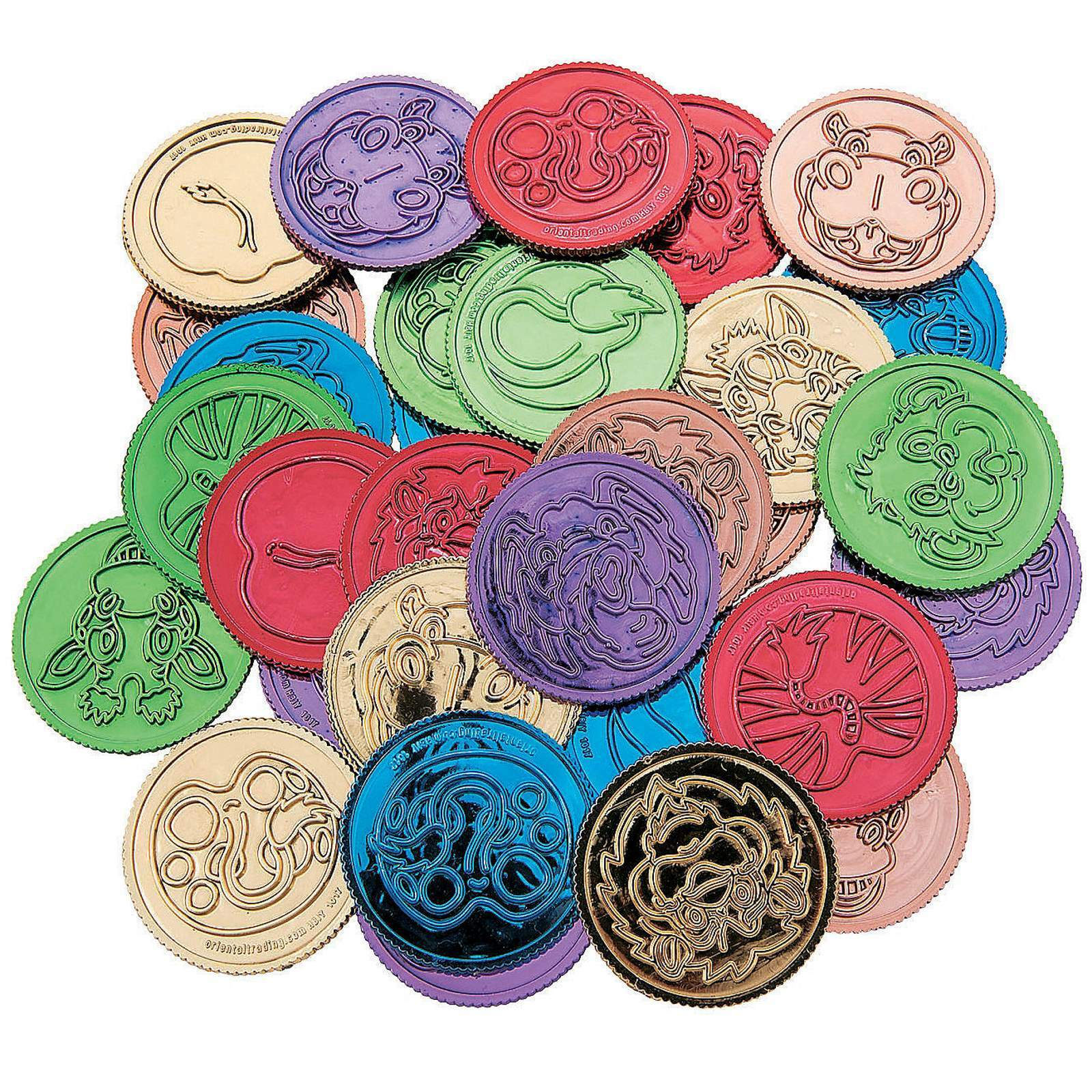 Zoo Animal Metallic Plastic Coins (Pack of 144)
