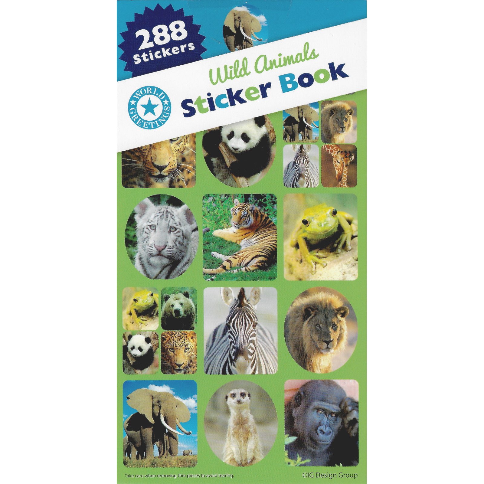 Wild Animals Sticker Book (12 Sheets)