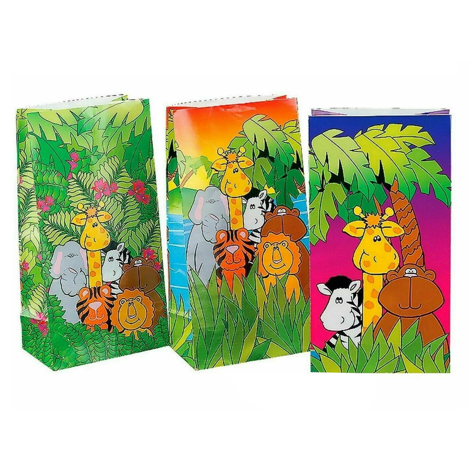 Zoo Animal Paper Lolly/Treat Bags (Pack of 12)