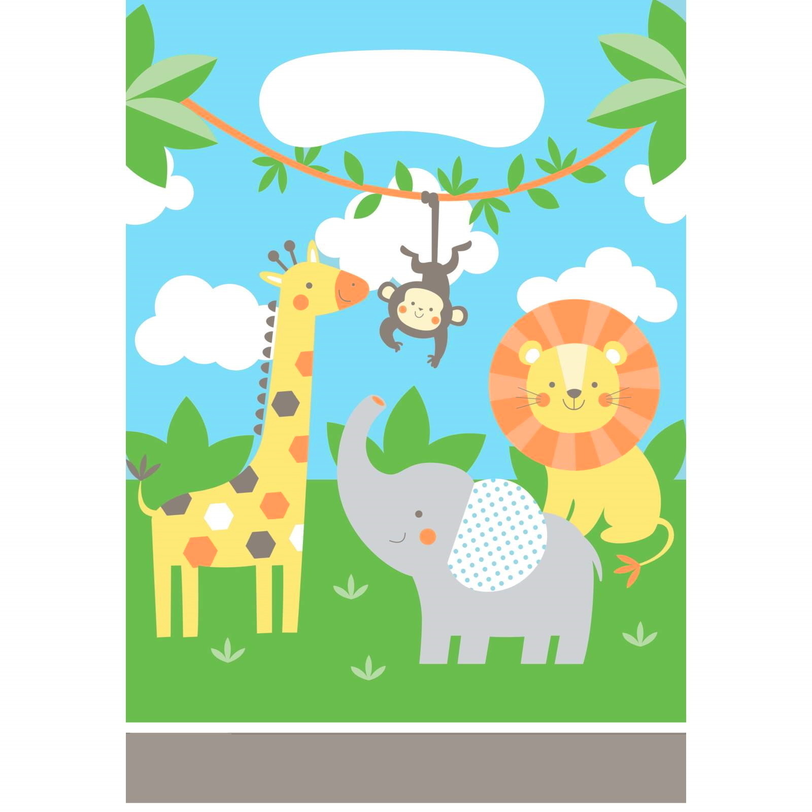 Pastel Jungle Animals Lolly / Treat Bags (Pack of 8)