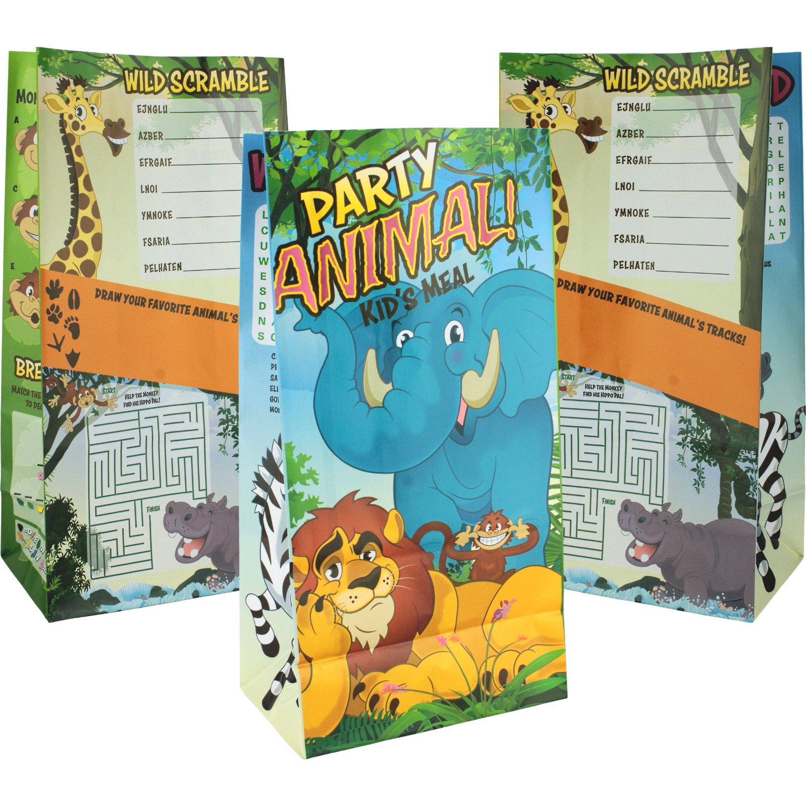 Party Animals Paper Party Bags (Pack of 12)