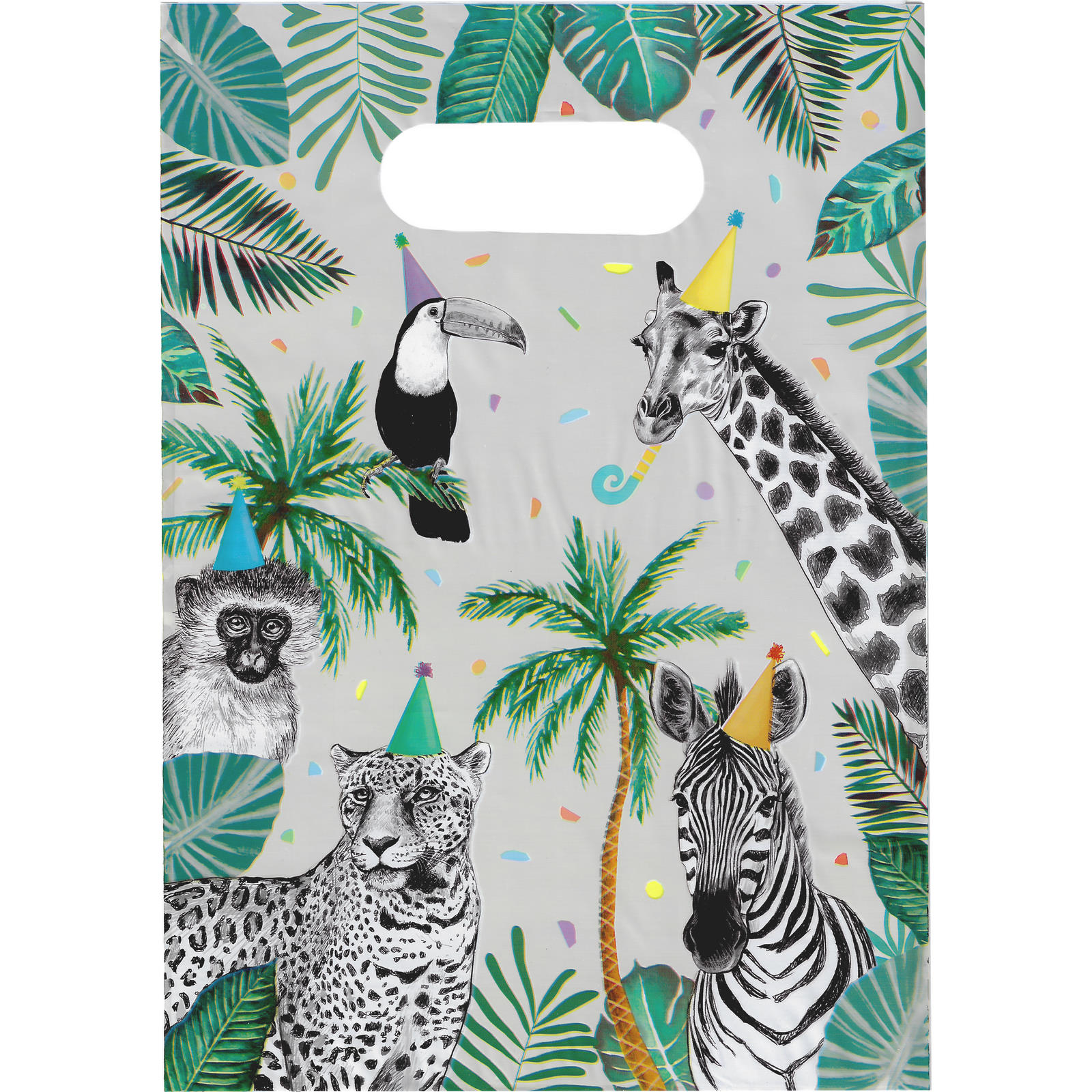 Wild Jungle Party Plastic Lolly / Treat Bags (Pack of 8)
