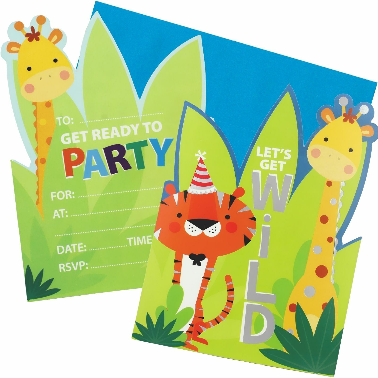 Jungle Animals Invitations (Pack of 8)