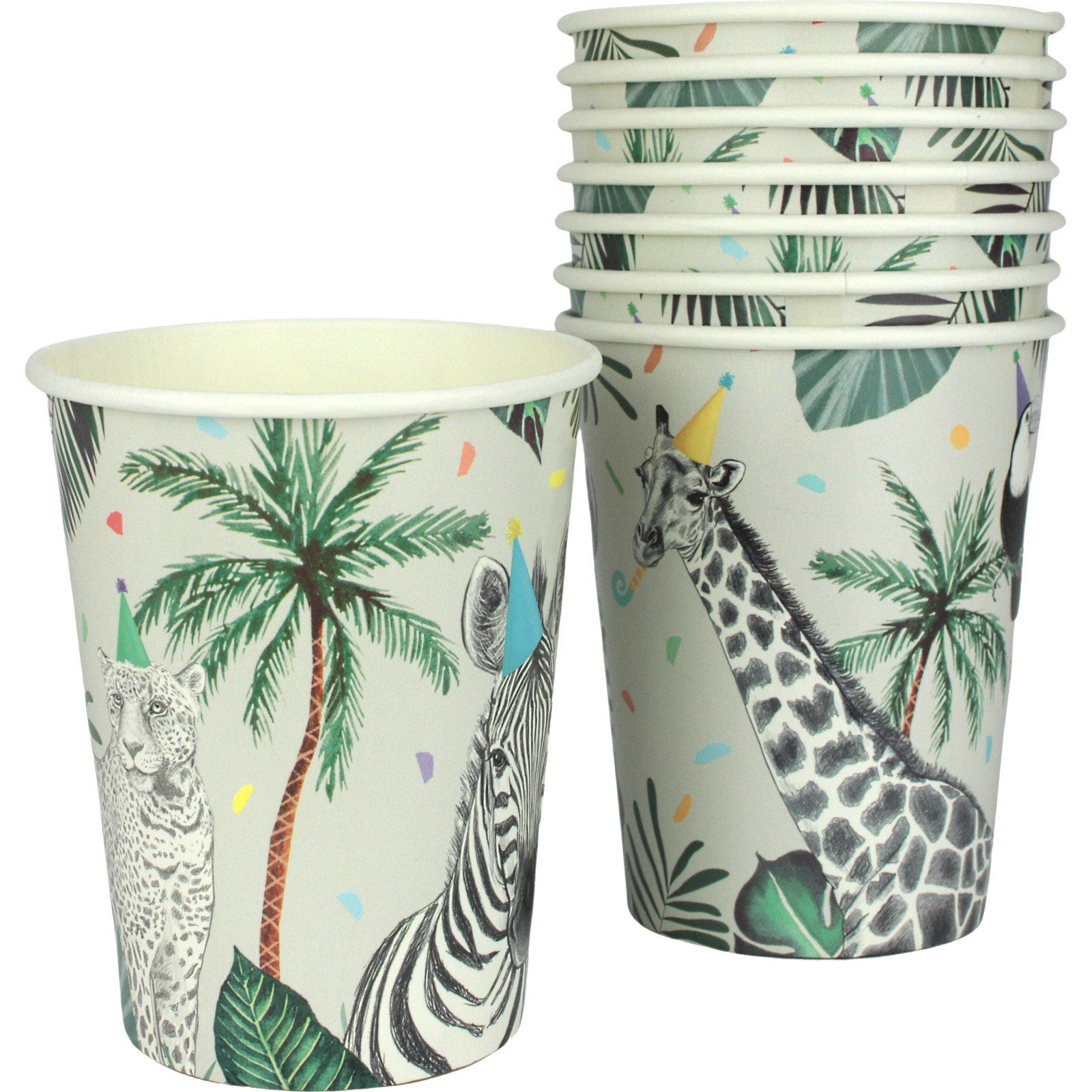 Wild Jungle Party Paper Cups (Pack Of 8)