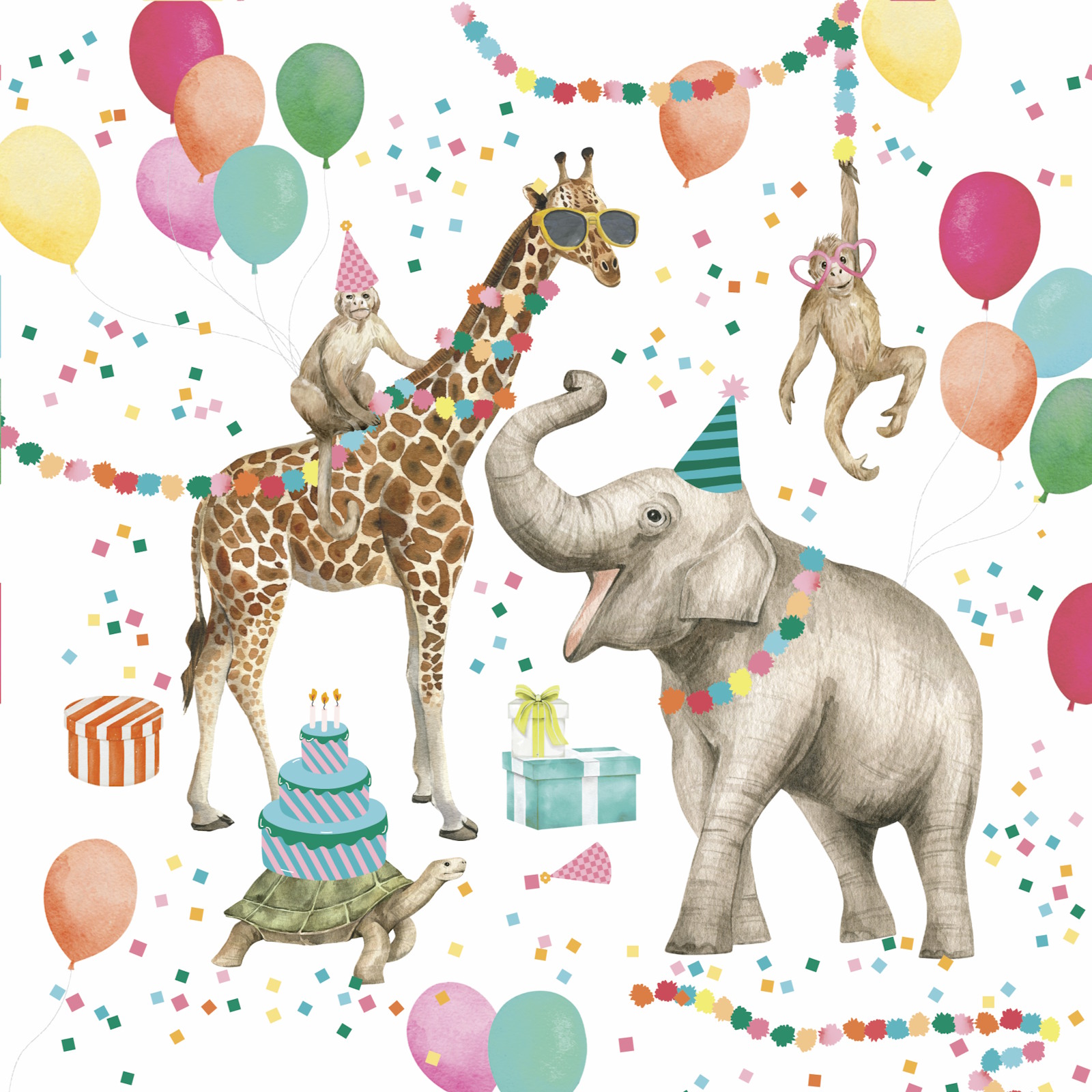 Wild Party Animals Large Napkins / Serviettes (Pack of 20) 
