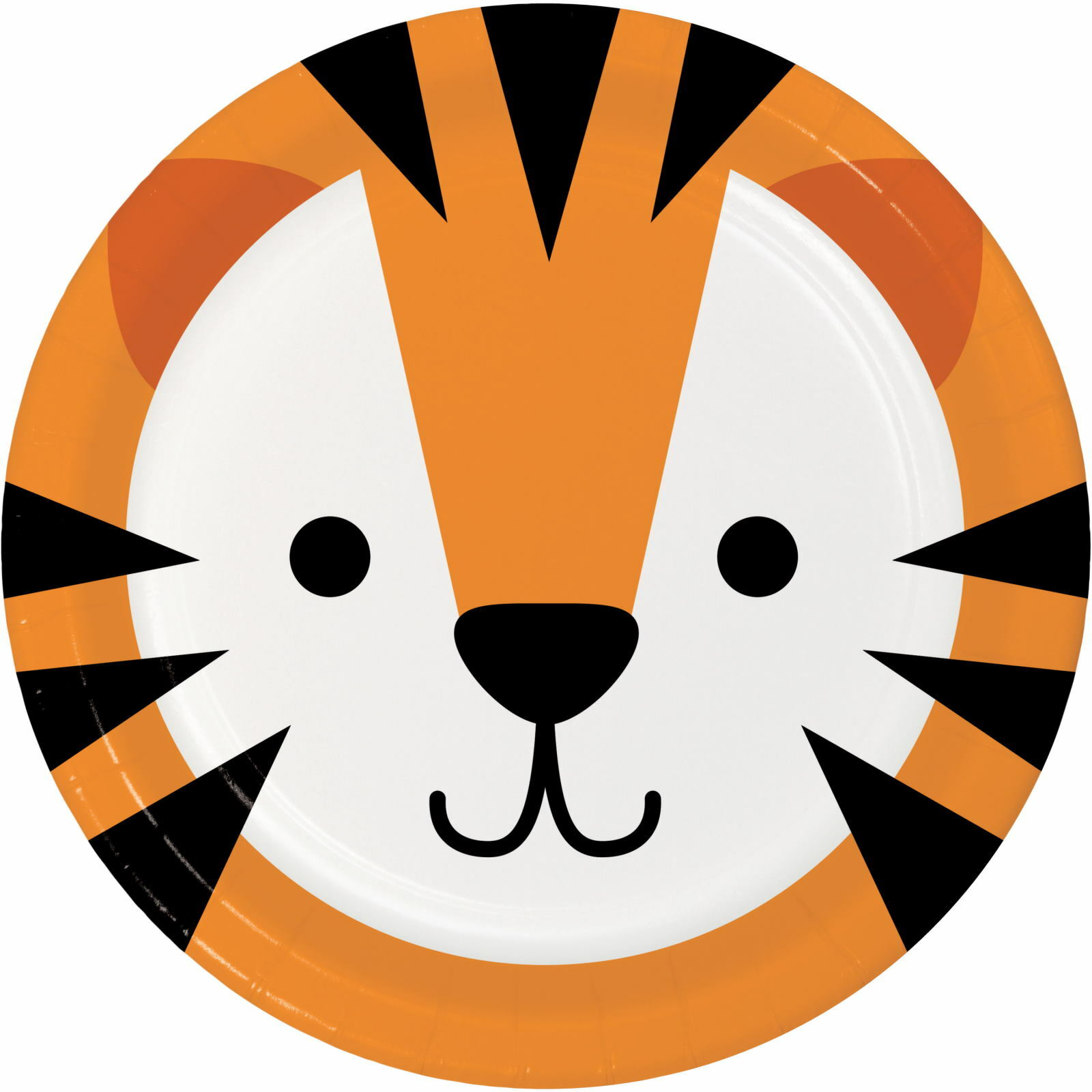 Tiger Face Large Paper Plates (Pack of 8)