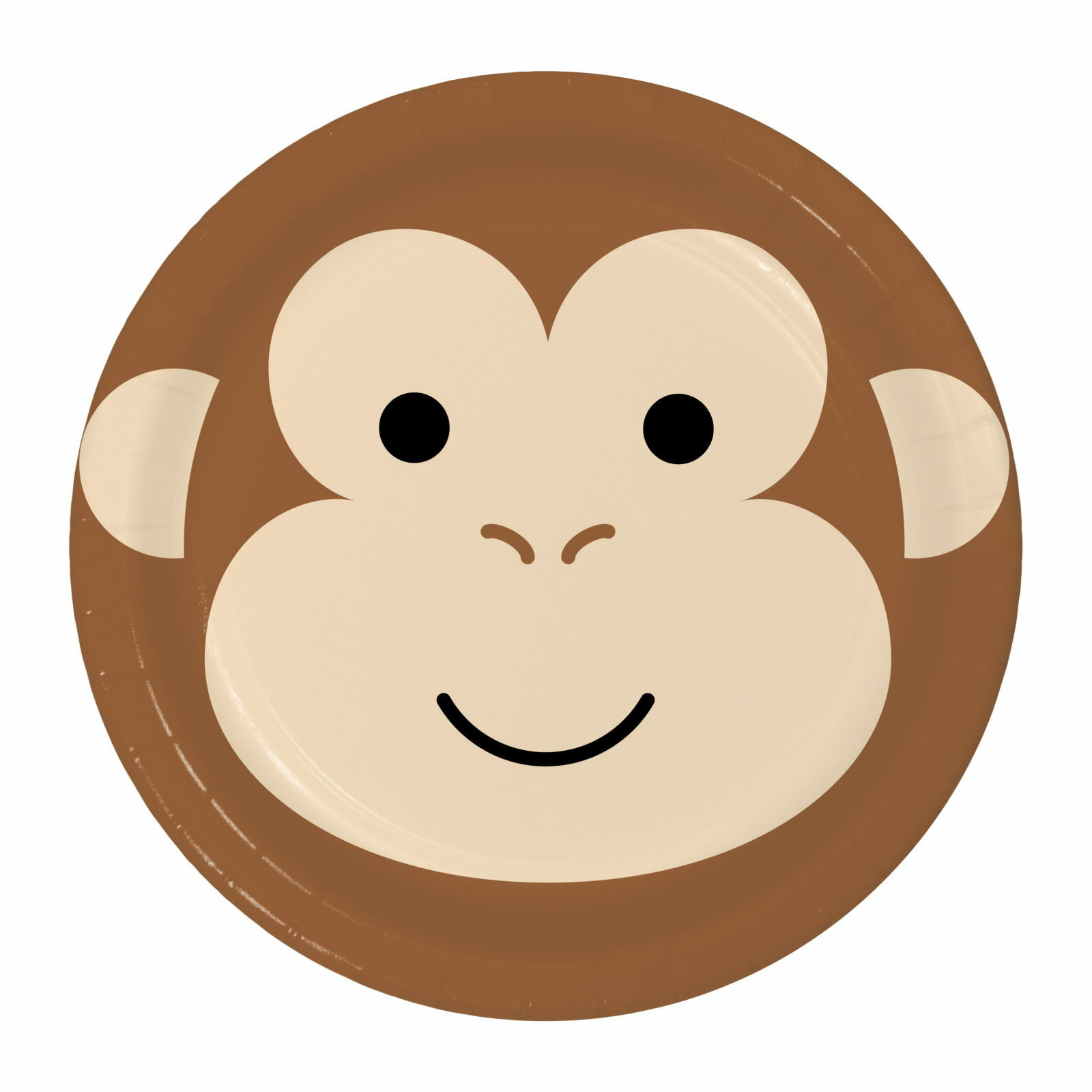 Monkey Face Small Paper Plates (Pack of 8)