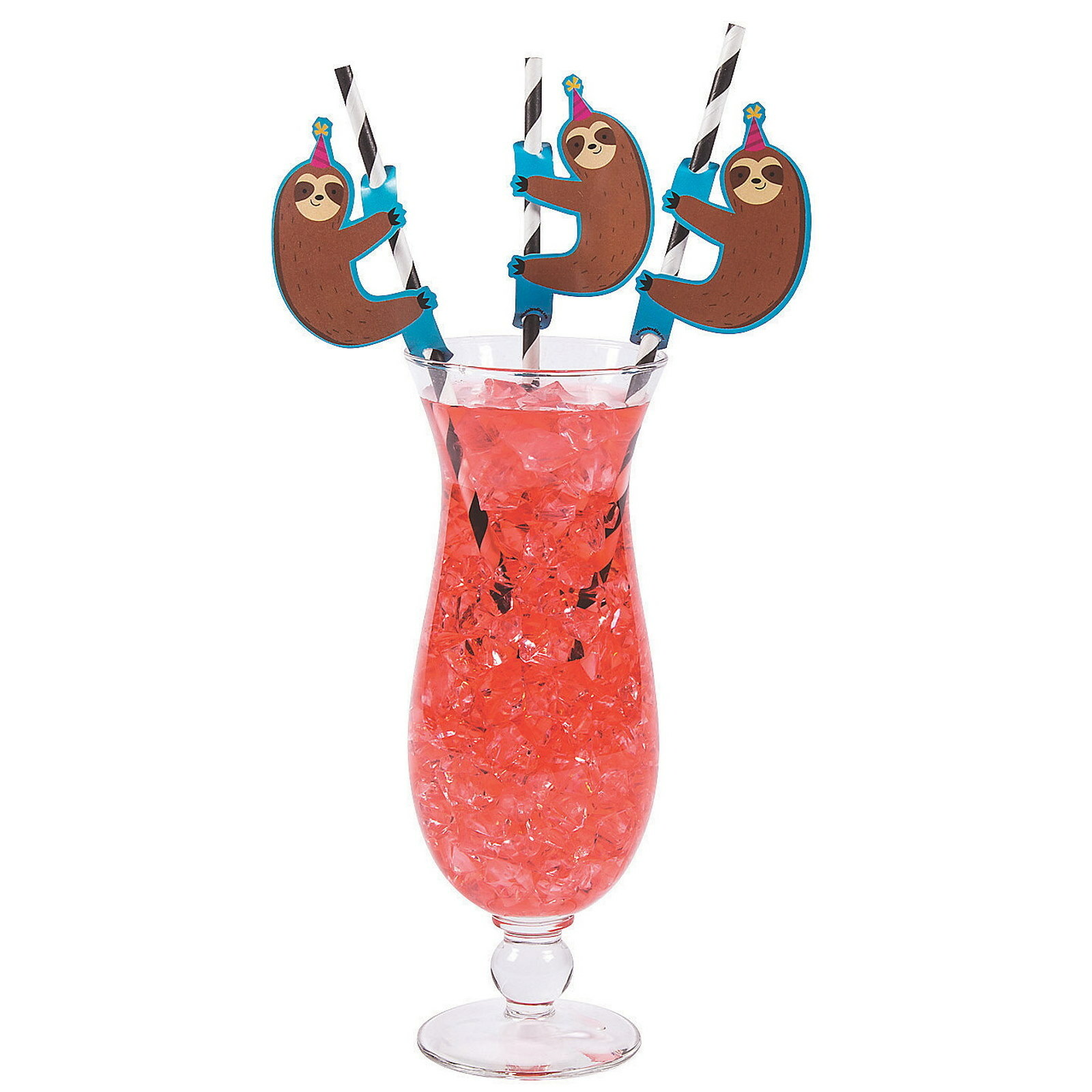 Party Animal Sloth Paper Straws (Pack of 24)