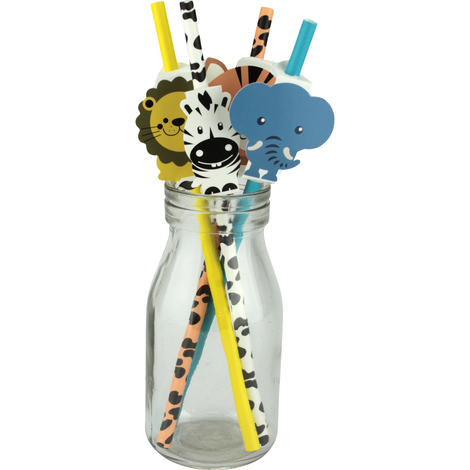 Jungle Animal Paper Straws (Pack of 12) 