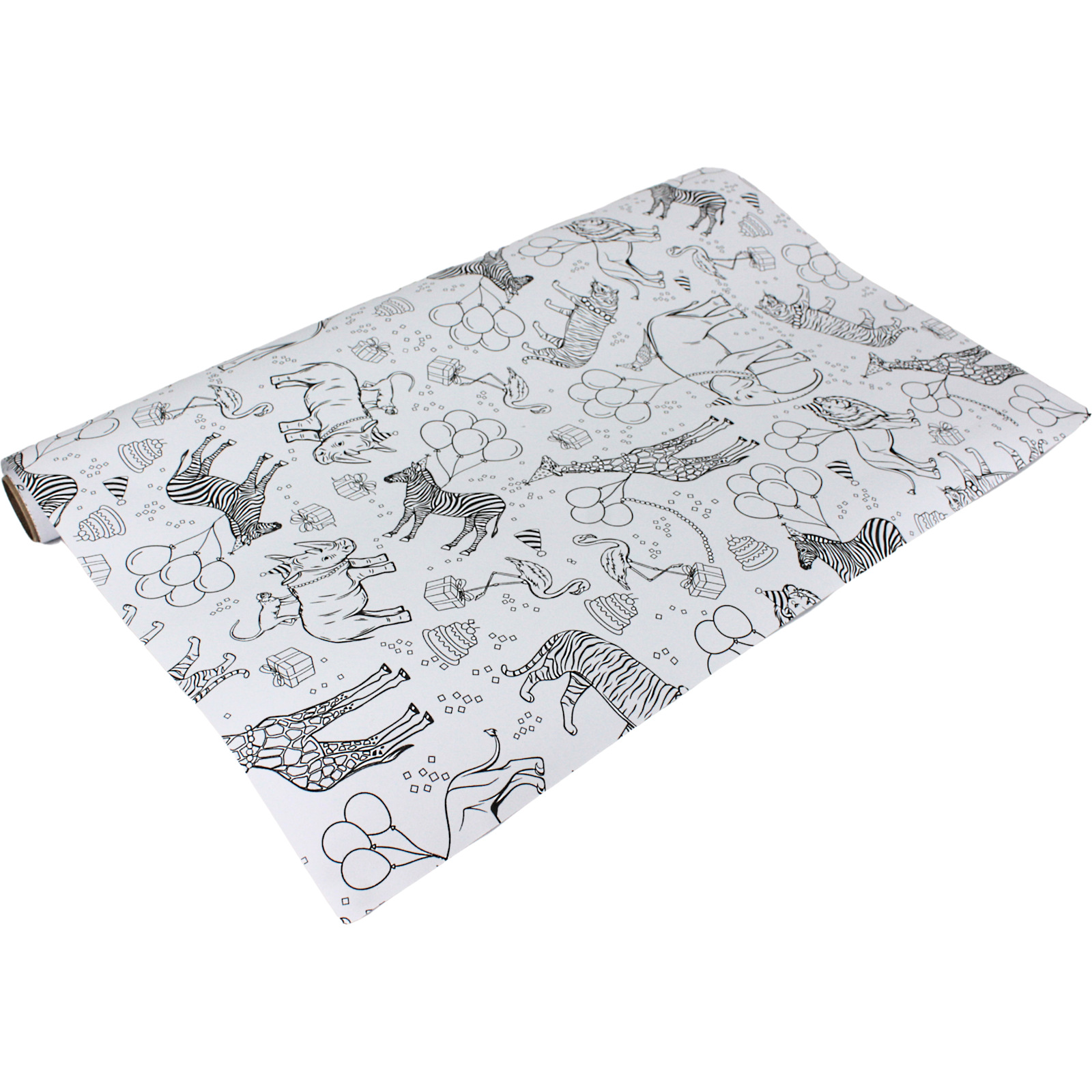 Wild Party Animals Colour In Paper Table Runner 1.8m 