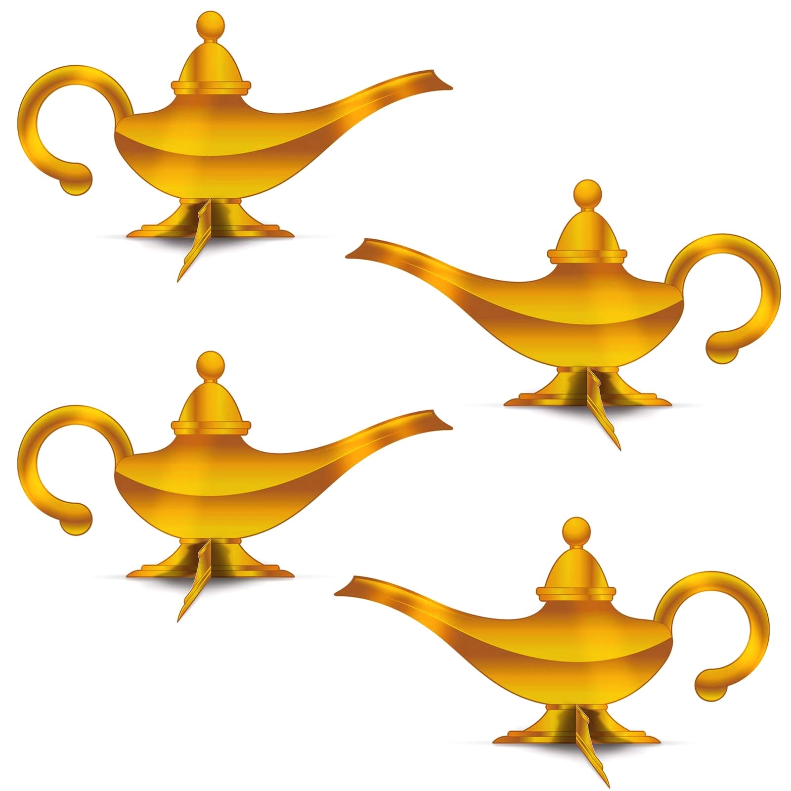 Arabian Nights 3D Gold Foil Lamp Centrepieces (Pack of 4)