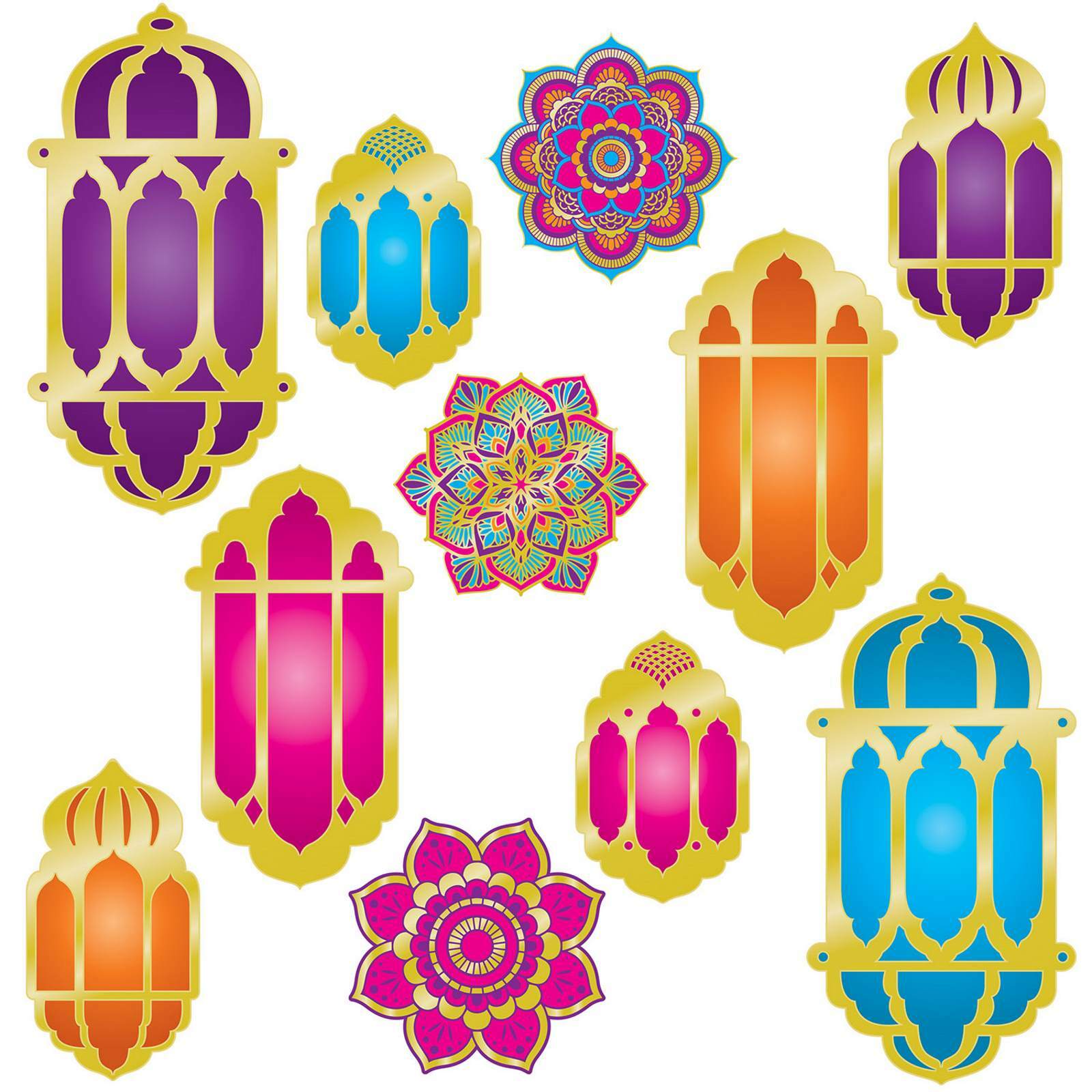 Arabian Nights Foil Lantern and Mandala Cutouts (Pack of 11)