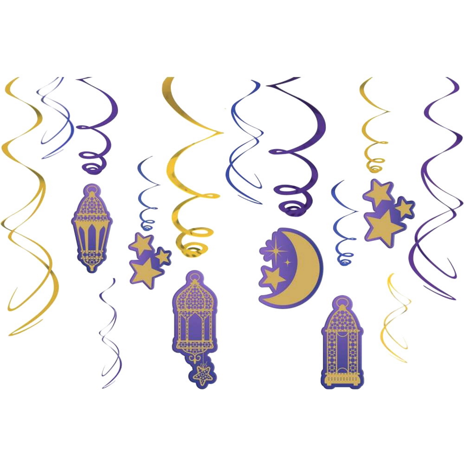 Moon and Stars Swirl Decorations (Pack of 12)