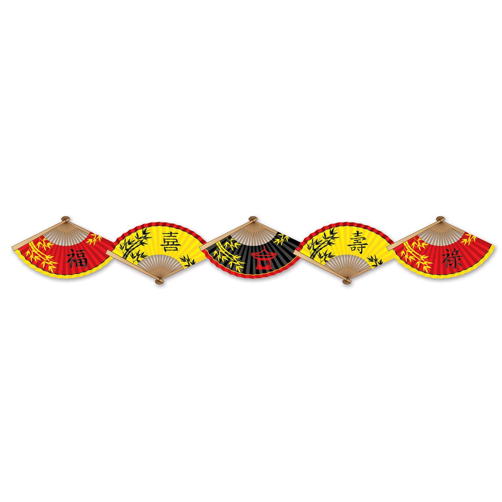 Asian Fans Jointed Paper Banner