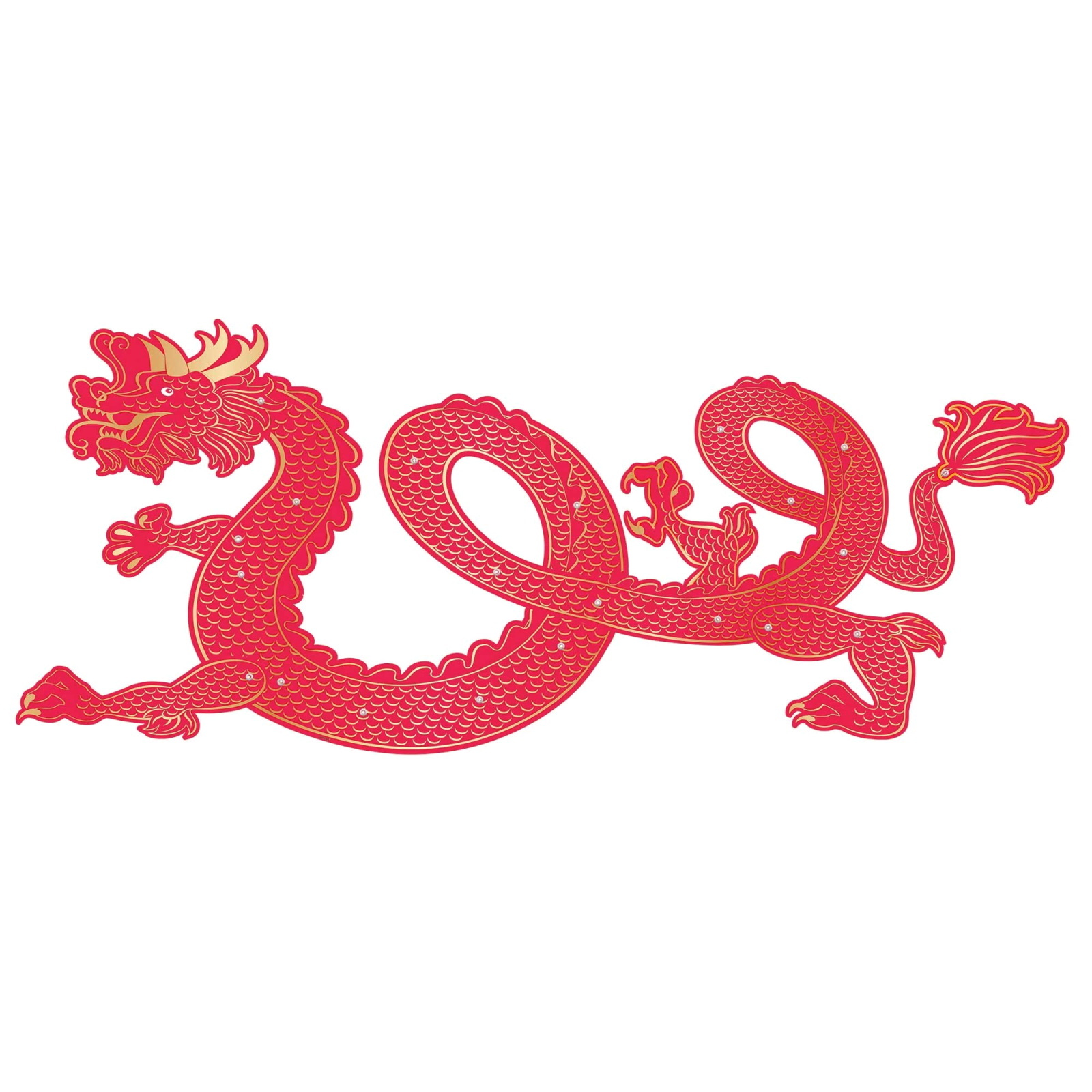 Chinese New Year Dragon Jointed Cardboard Cutout 182cm