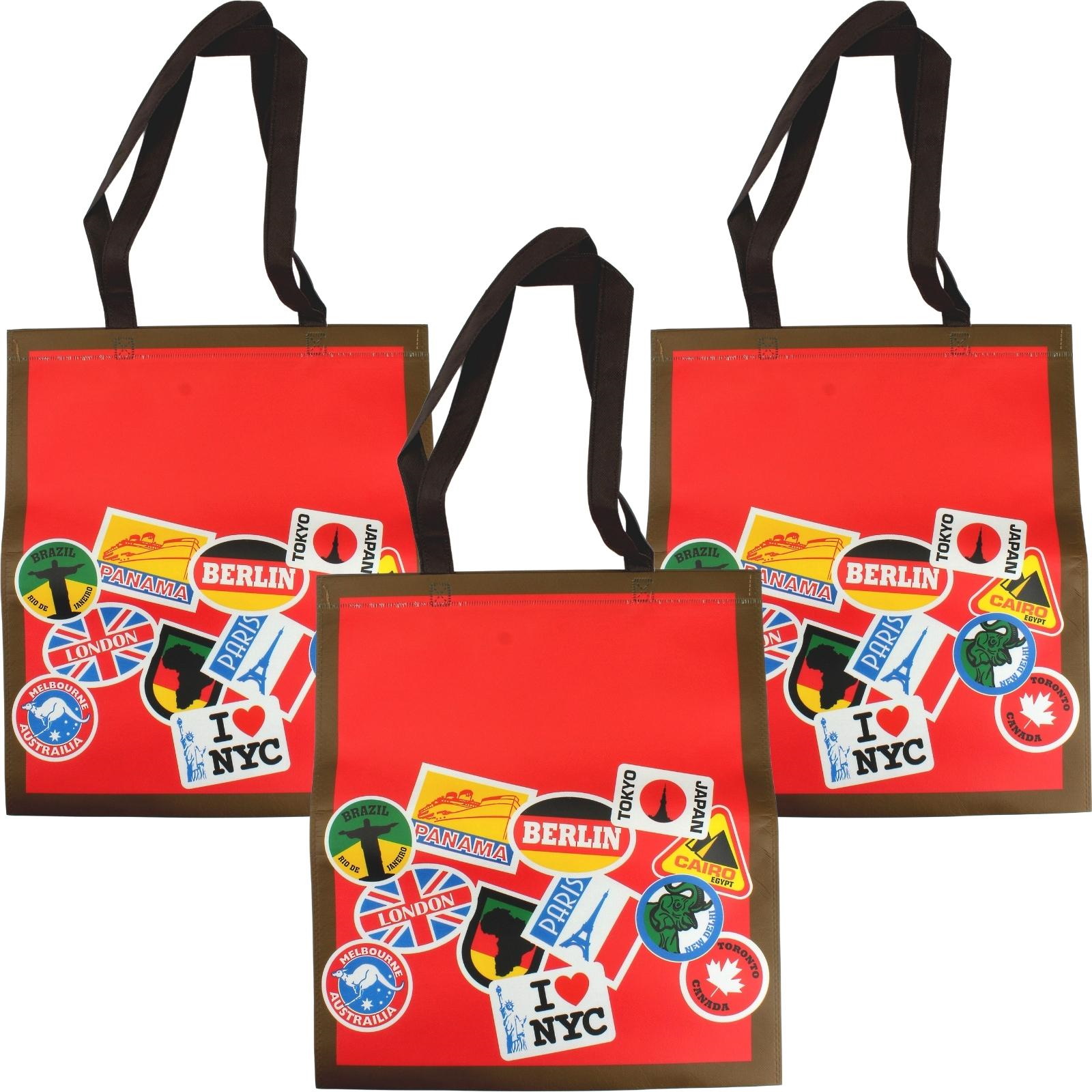 Around The World Large Tote Bags (Pack of 12)