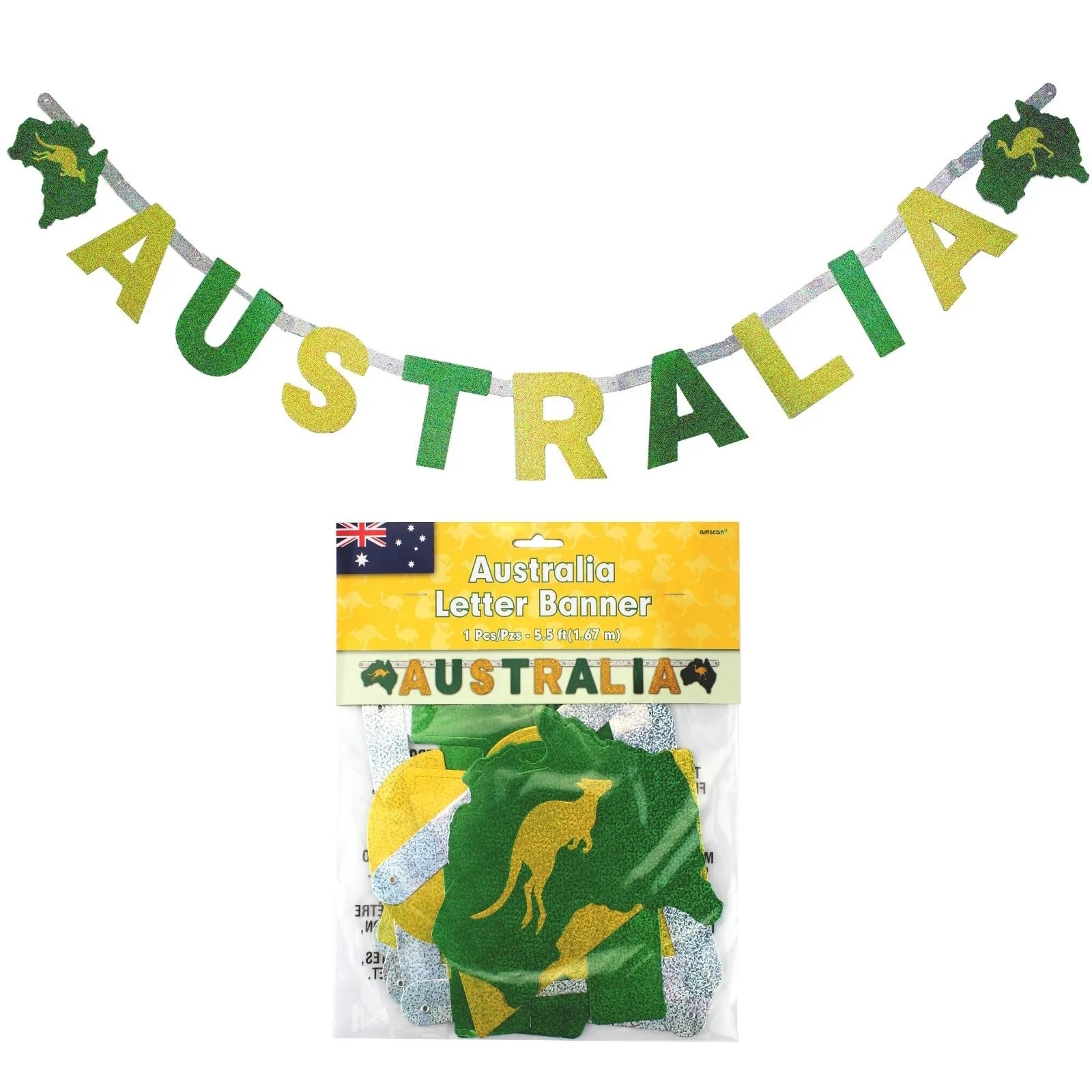 Jointed Australia Prismatic Letter Banner 1.67M