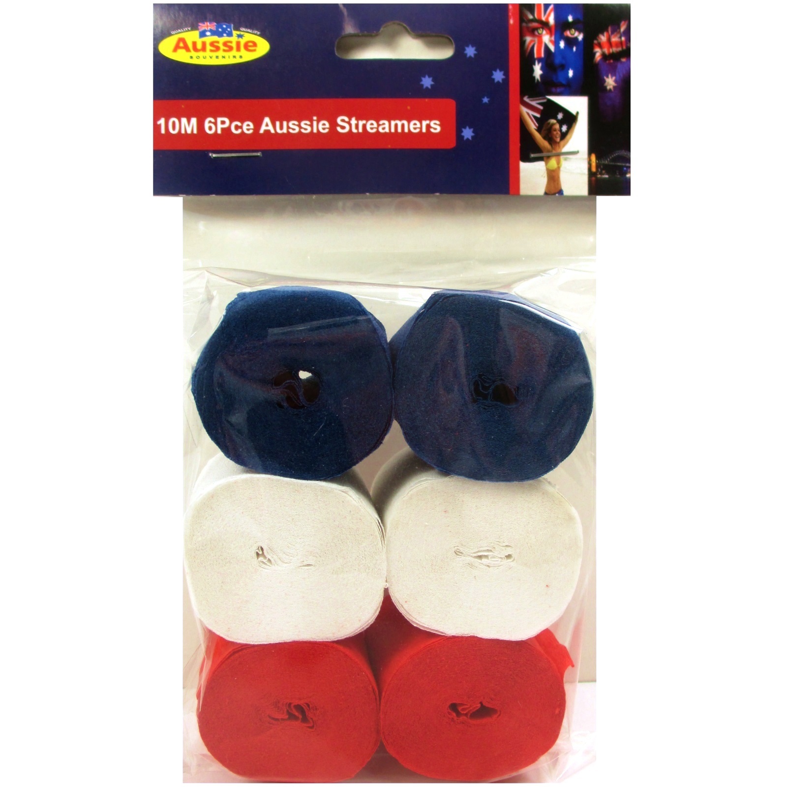 Aussie Crepe Streamers (Pack of 6)