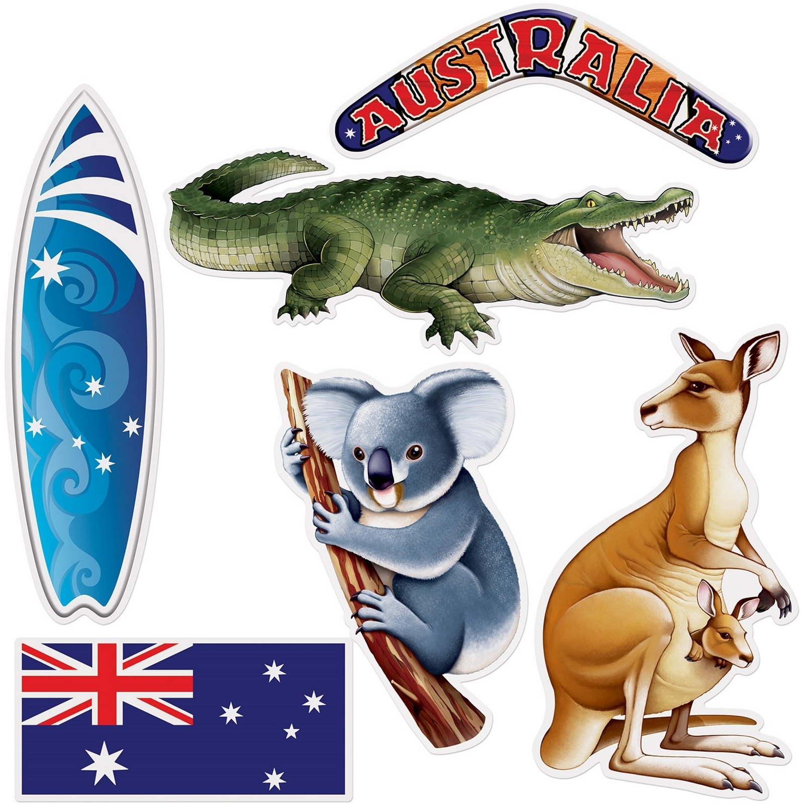 Australian Cutout Wall Decorations (Pack of 6)