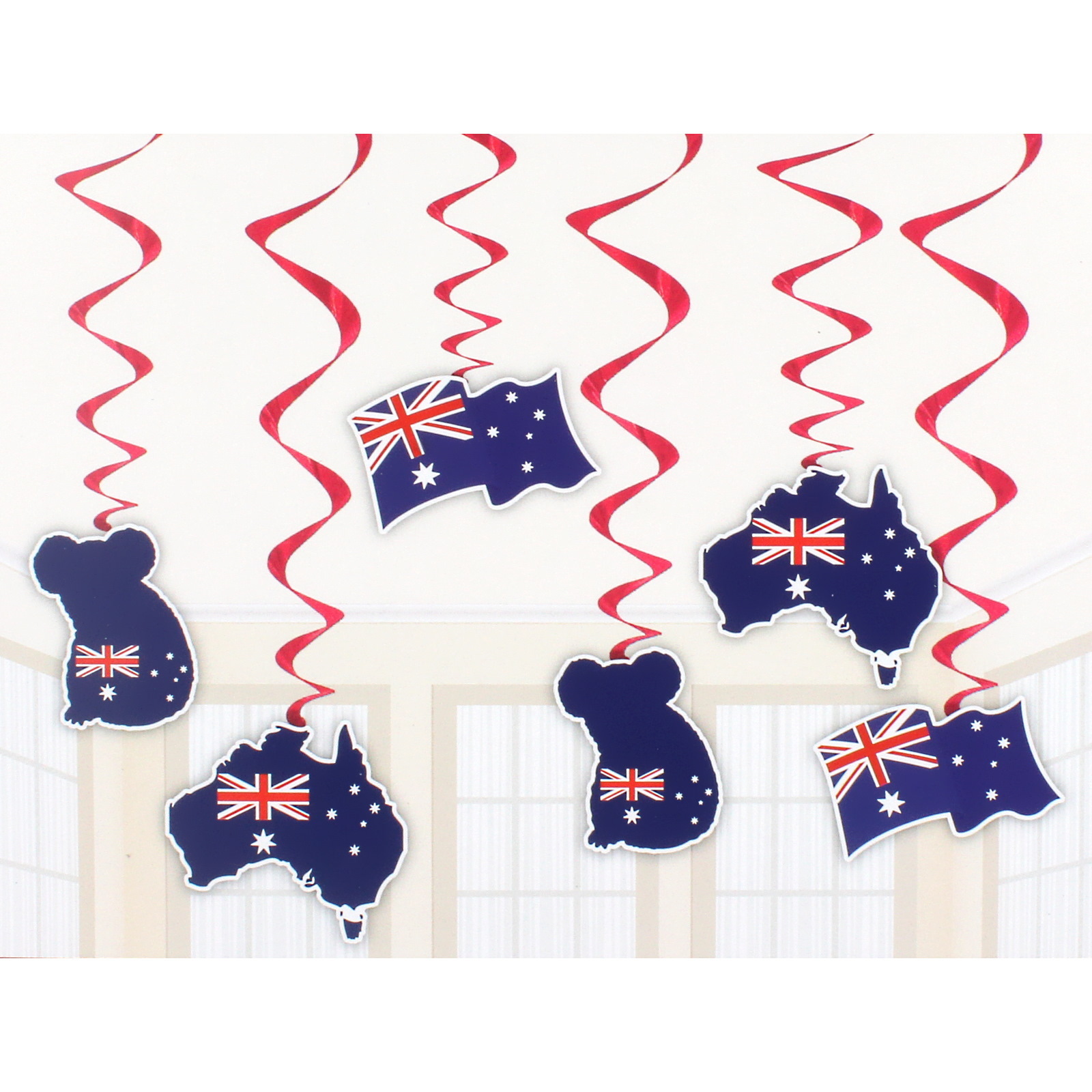 Aussie Hanging Swirl Decorations