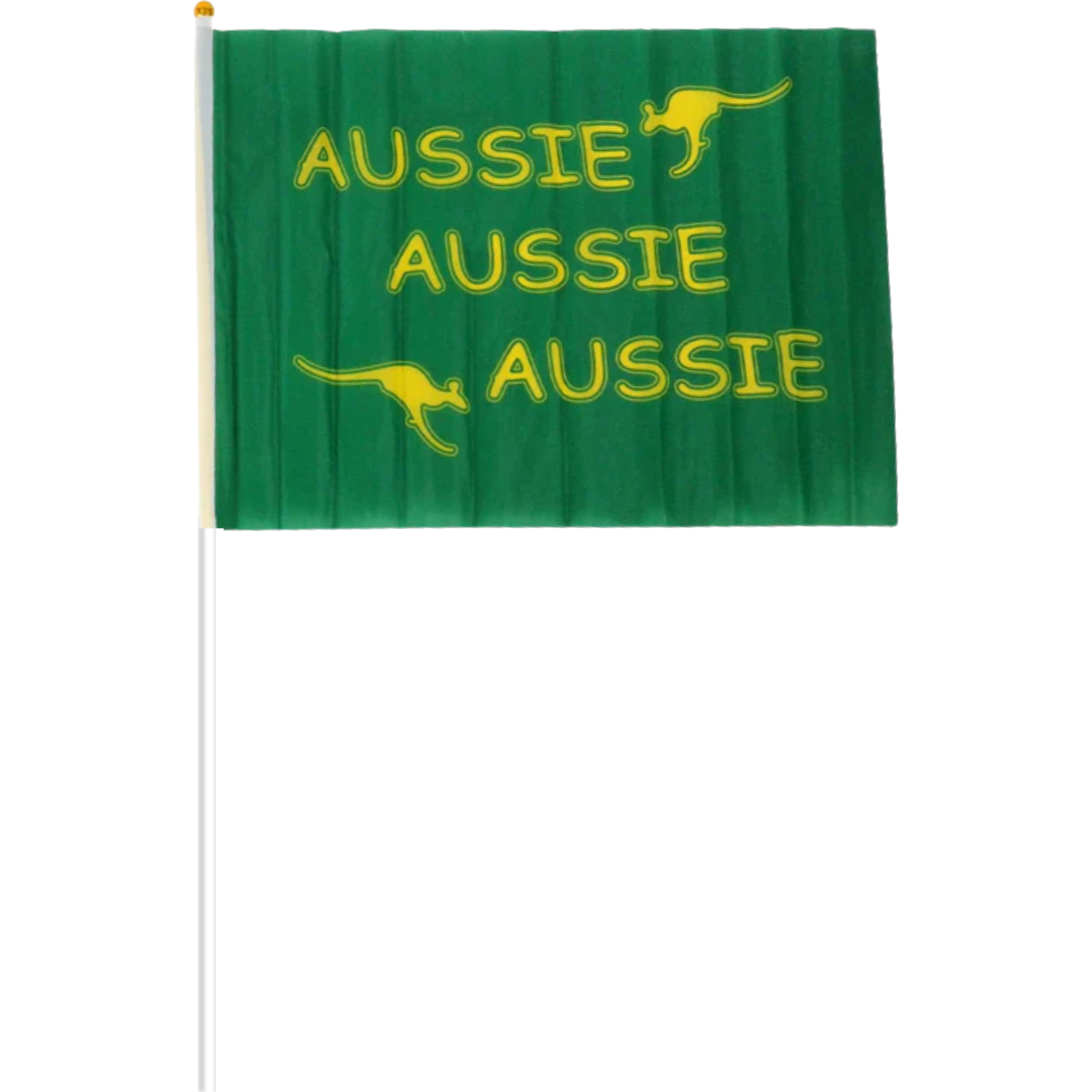 Aussie Green and Yellow Handheld Flag 30cm x 45cm