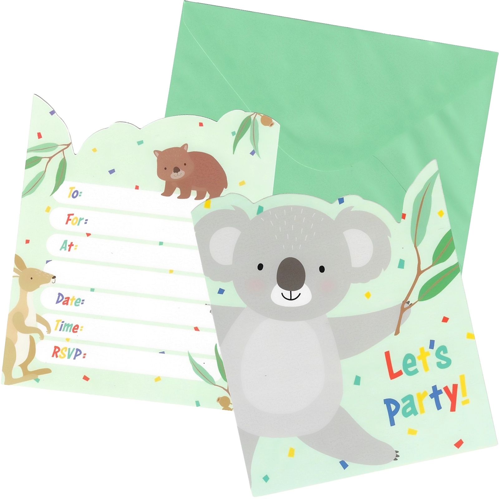 Australian Bush Buddies Party Invitations (Pack of 8)