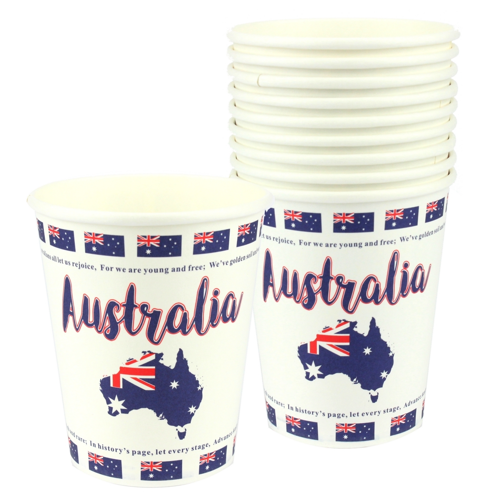 Australia Day Small Paper Cups (Pack of 10)