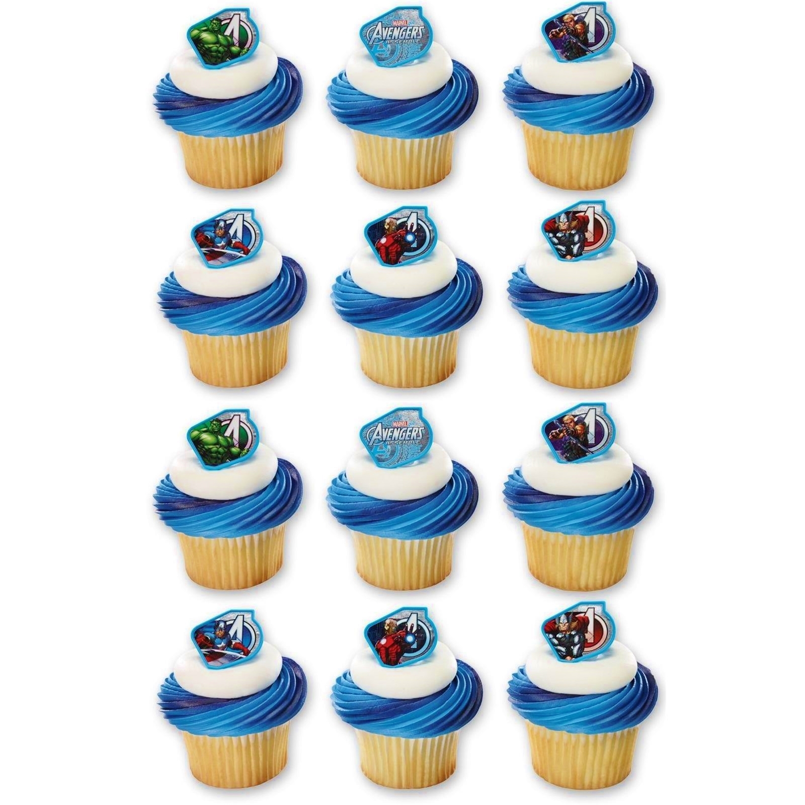 Avengers Warriors Cupcake Rings (Pack of 12)
