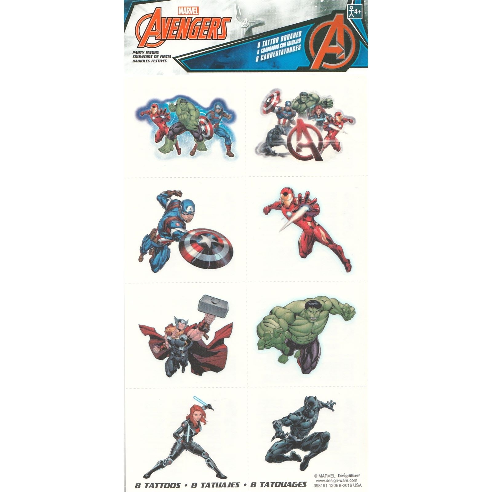 Avengers Epic Tattoos (1 Sheet)