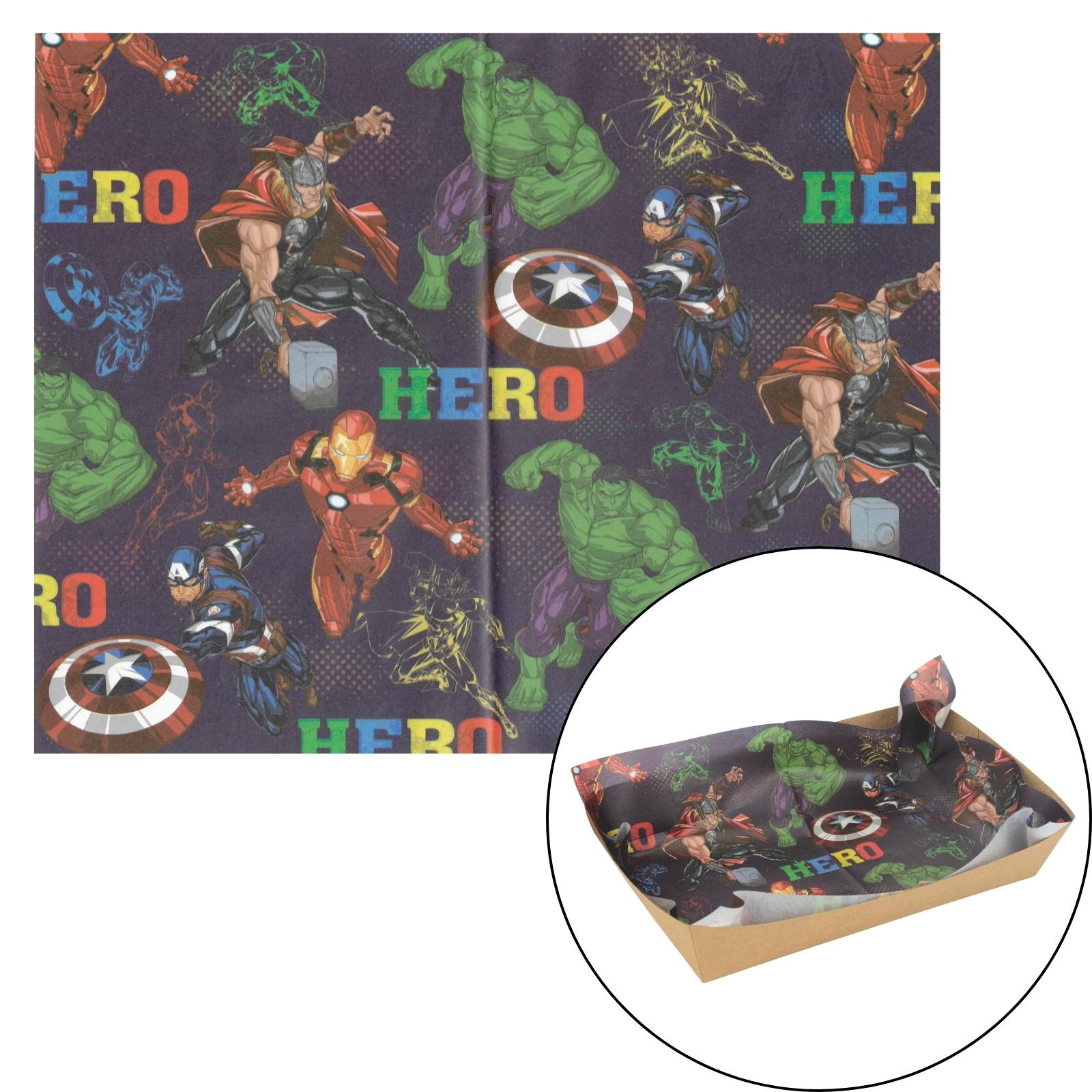 Marvel Avengers Grease Proof Paper Plate / Tray Liners (8 Sheets)