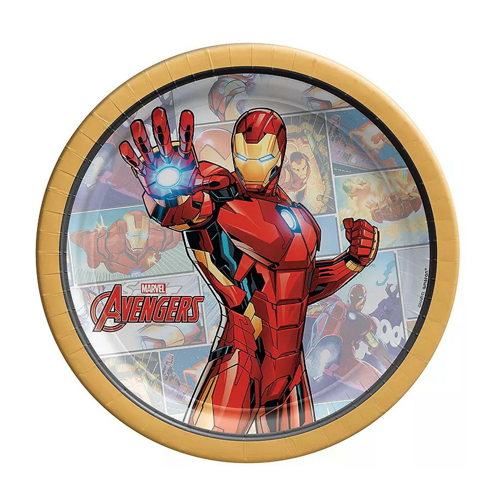 Marvel Avengers Powers Unite Iron Man Small Paper Plates (Pack of 8)