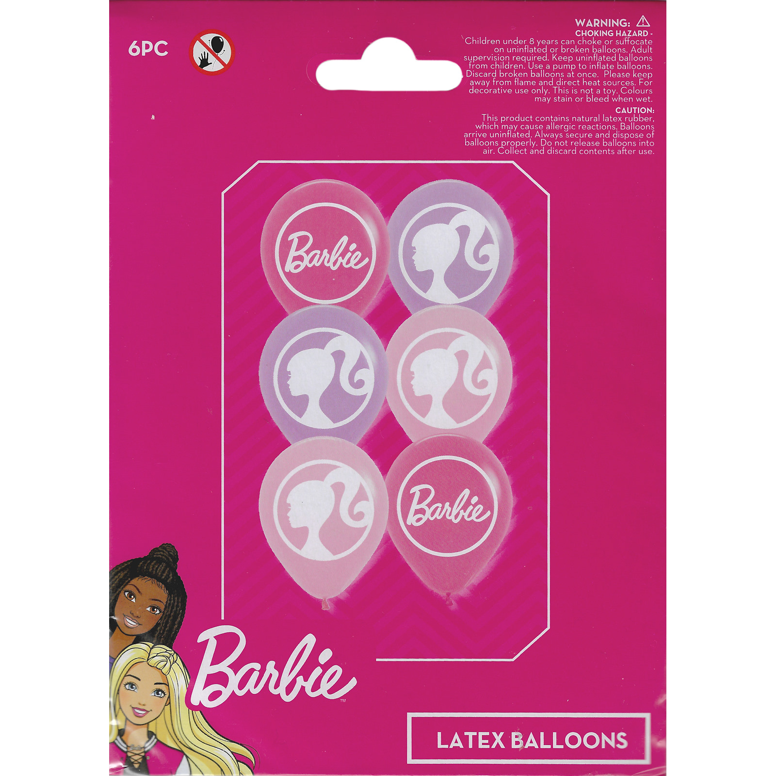 Barbie Latex Balloons (Pack of 6) Barbie Girls Birthday Party