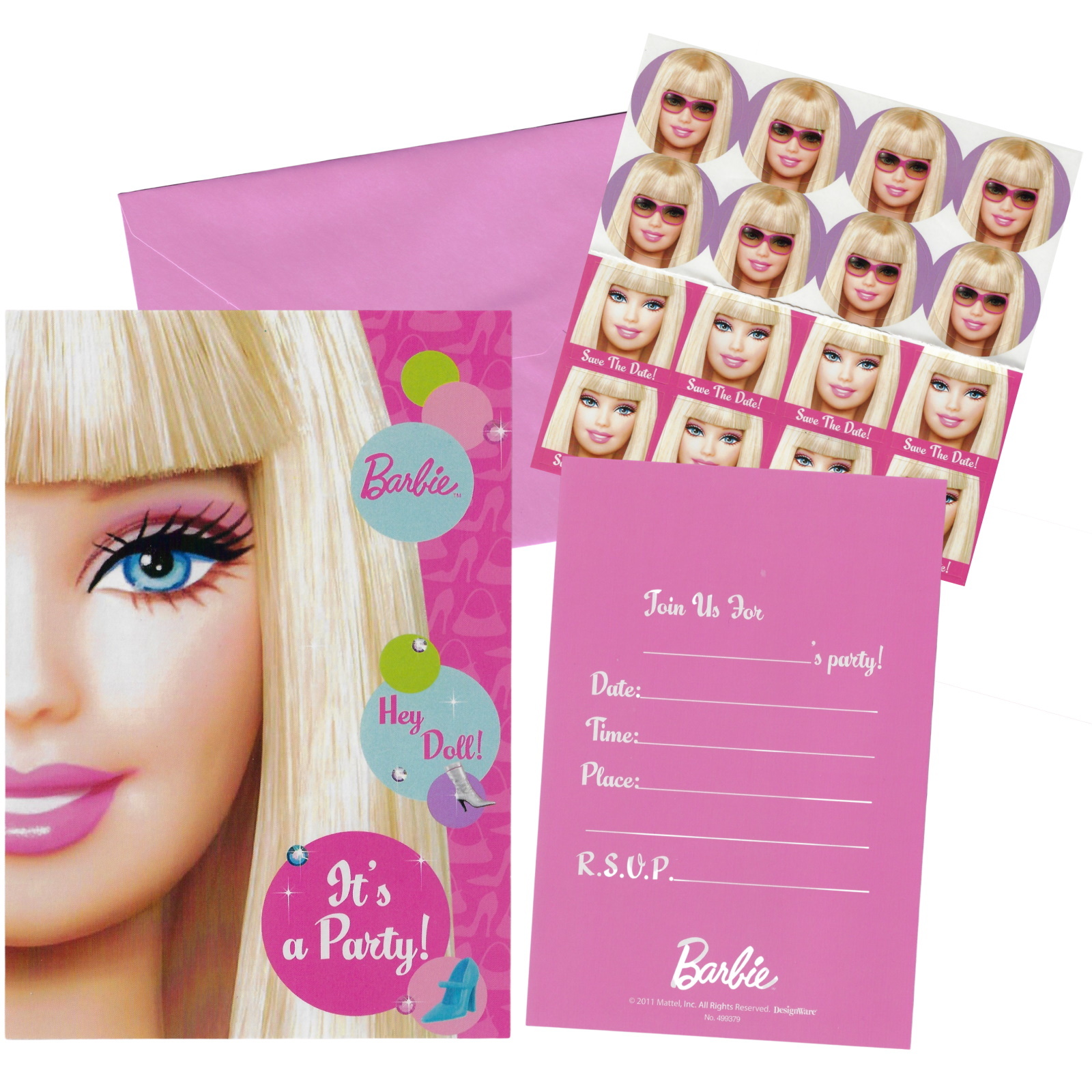 Barbie All Doll'd Up Party Invitation Set (Pack of 8)