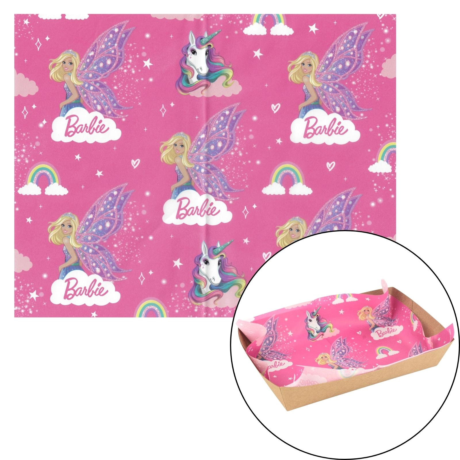 Barbie Fairy Grease Proof Paper Plate / Tray Liners (8 Sheets)