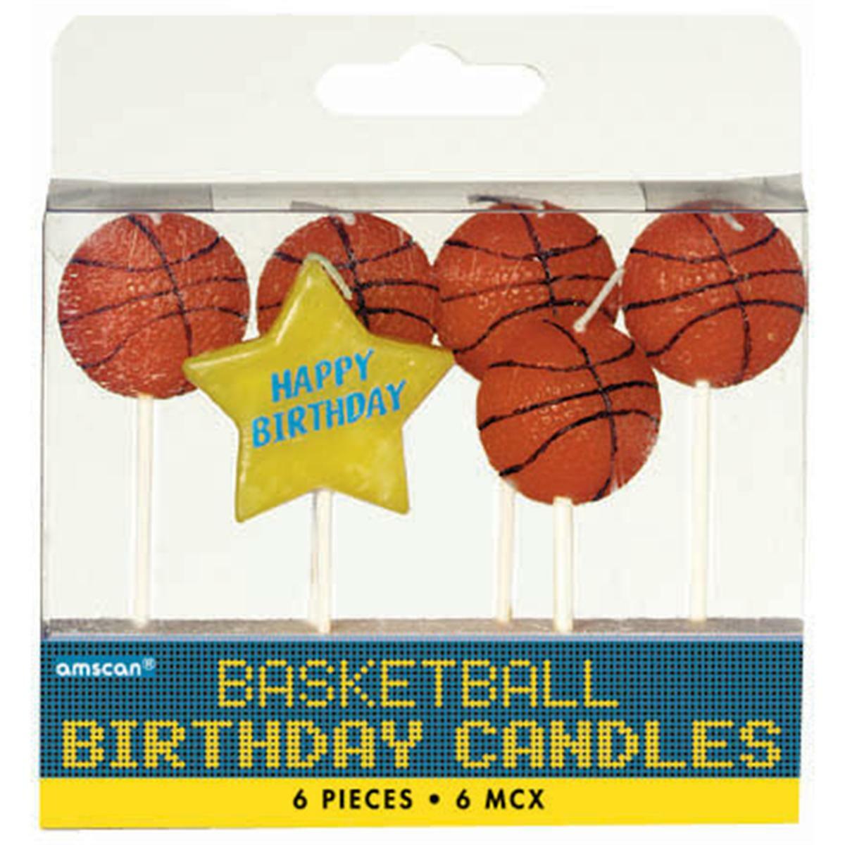 Basketball Mini Candles (Set of 6)
