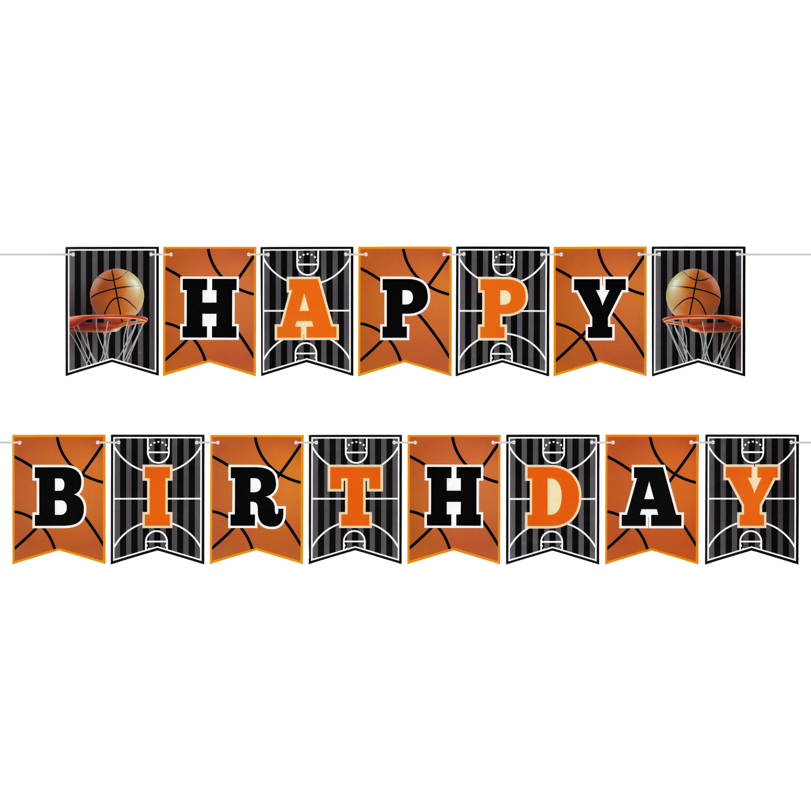 Basketball Happy Birthday Pennant Banner 2.1m 