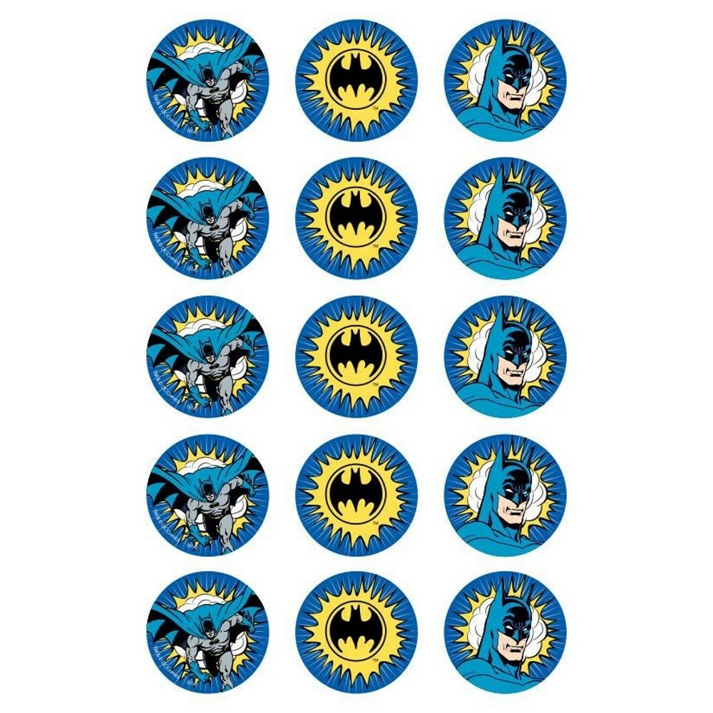 Batman Edible Cupcake Decorations (Pack of 15)