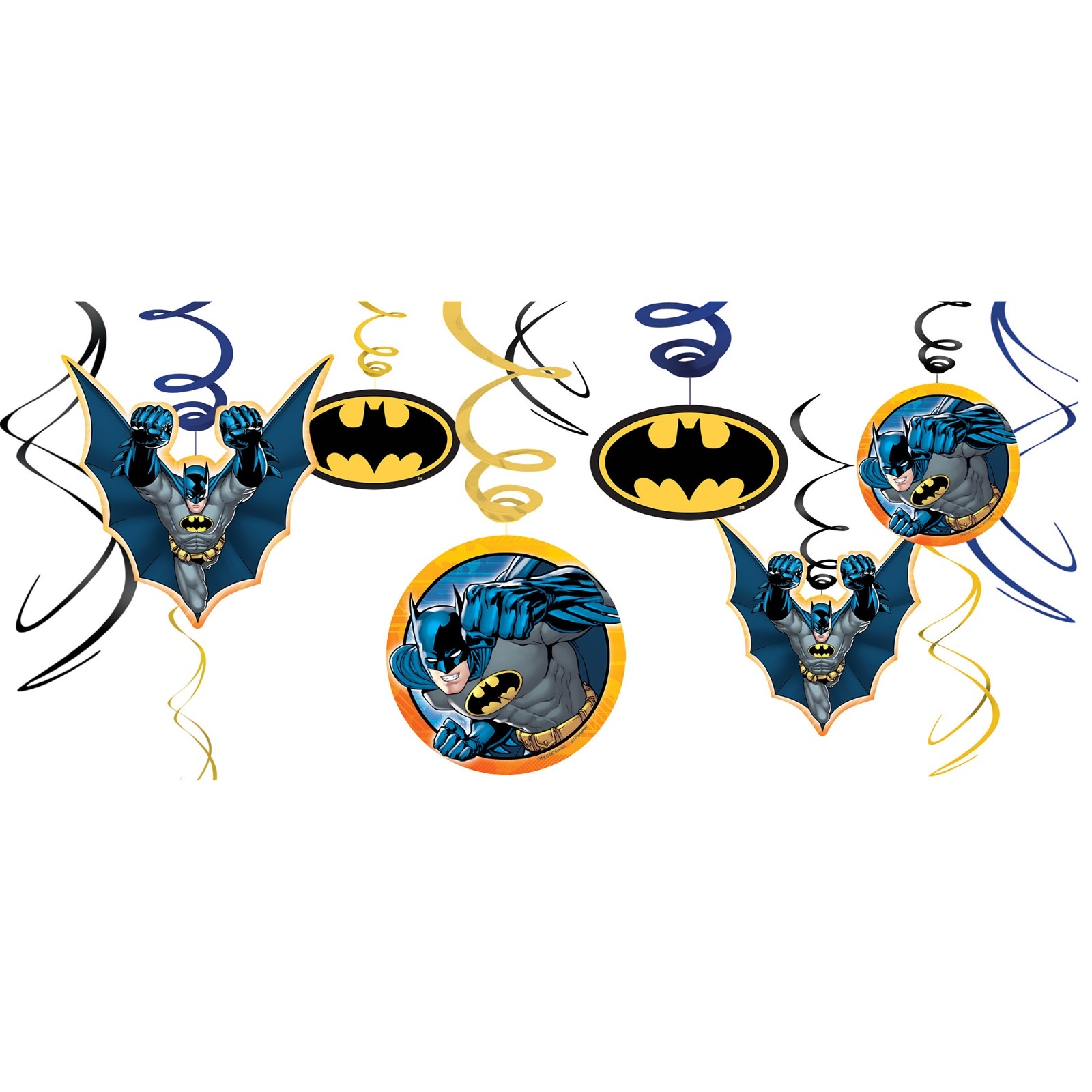 Batman Swirl Decorations (Pack of 12)