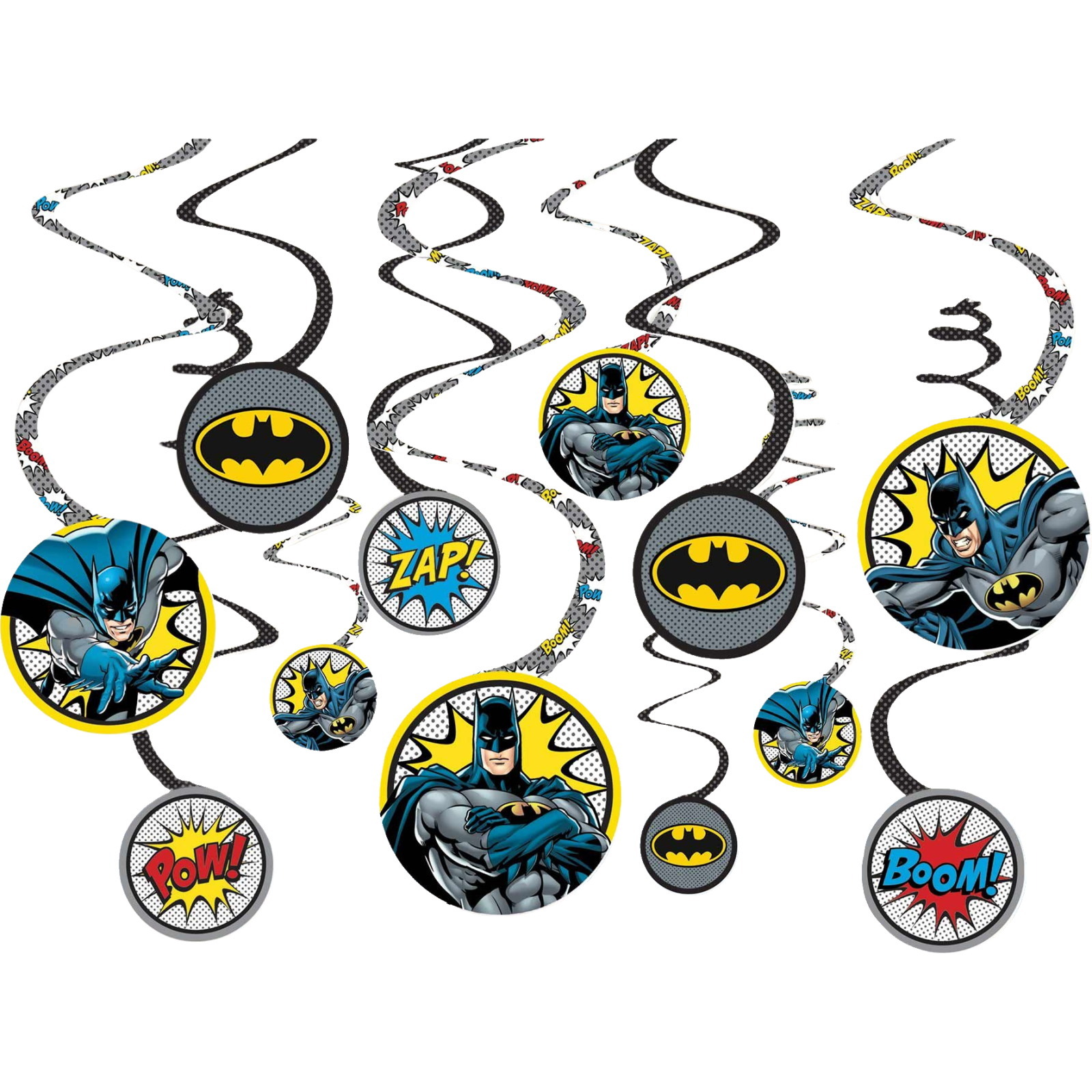 Batman Heroes Unite Swirl Decorations (Pack of 12)