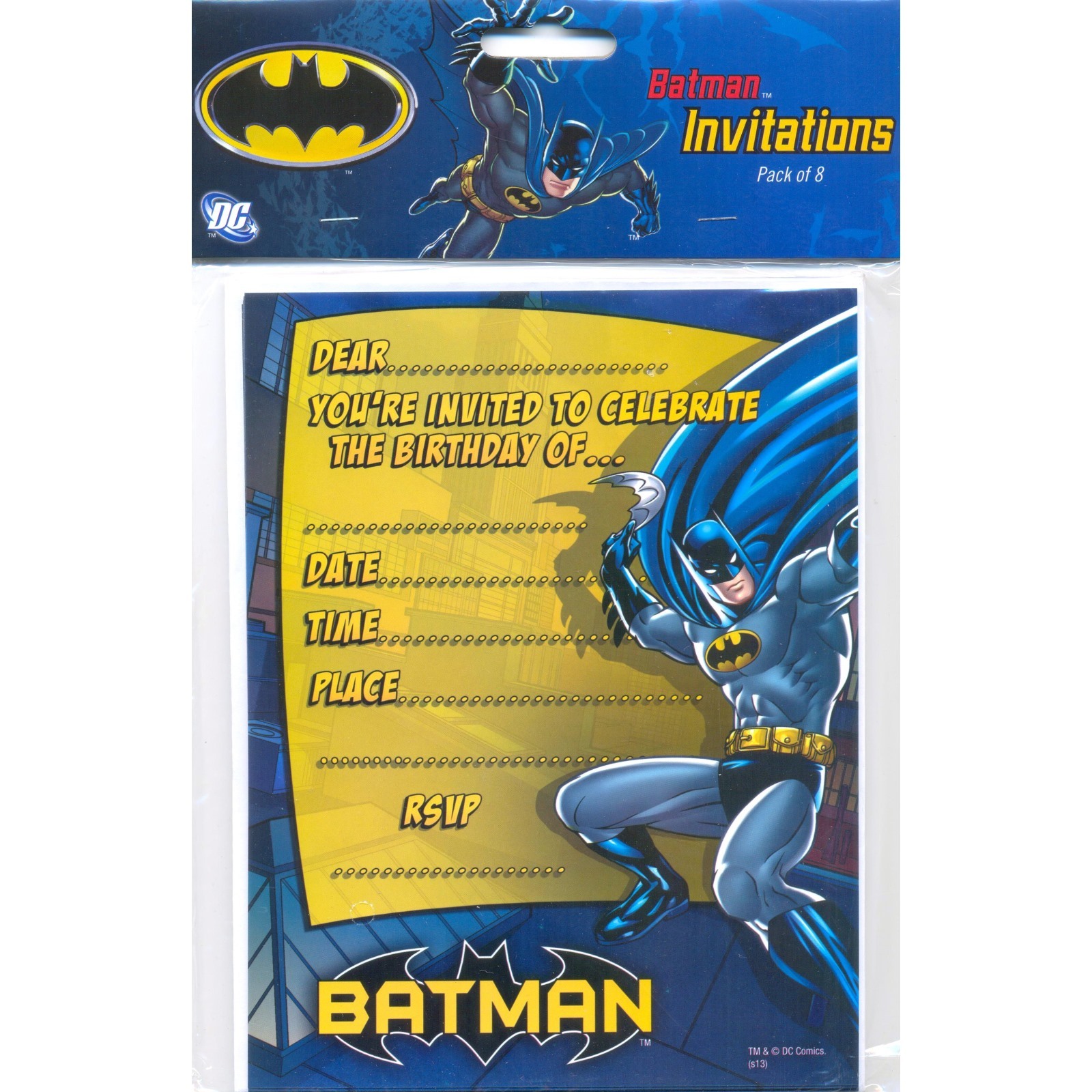 Batman Party Invitations (Pack of 8)