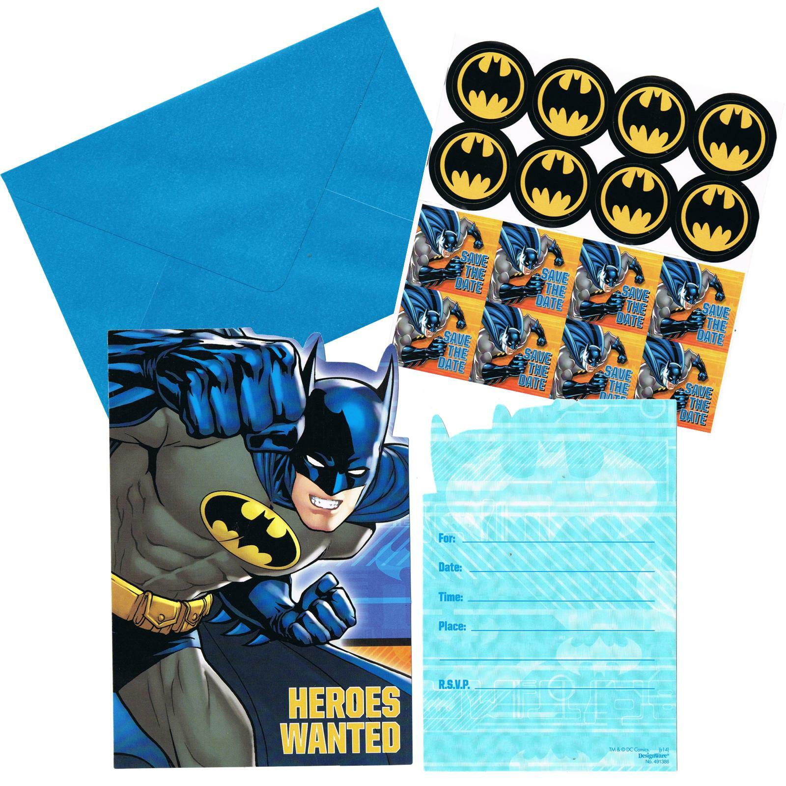 Batman Party Invitation Set (Pack of 8)