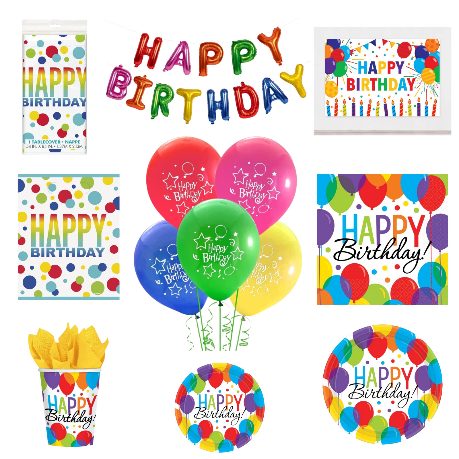 Happy Birthday Mega Party Set for 8 Guests