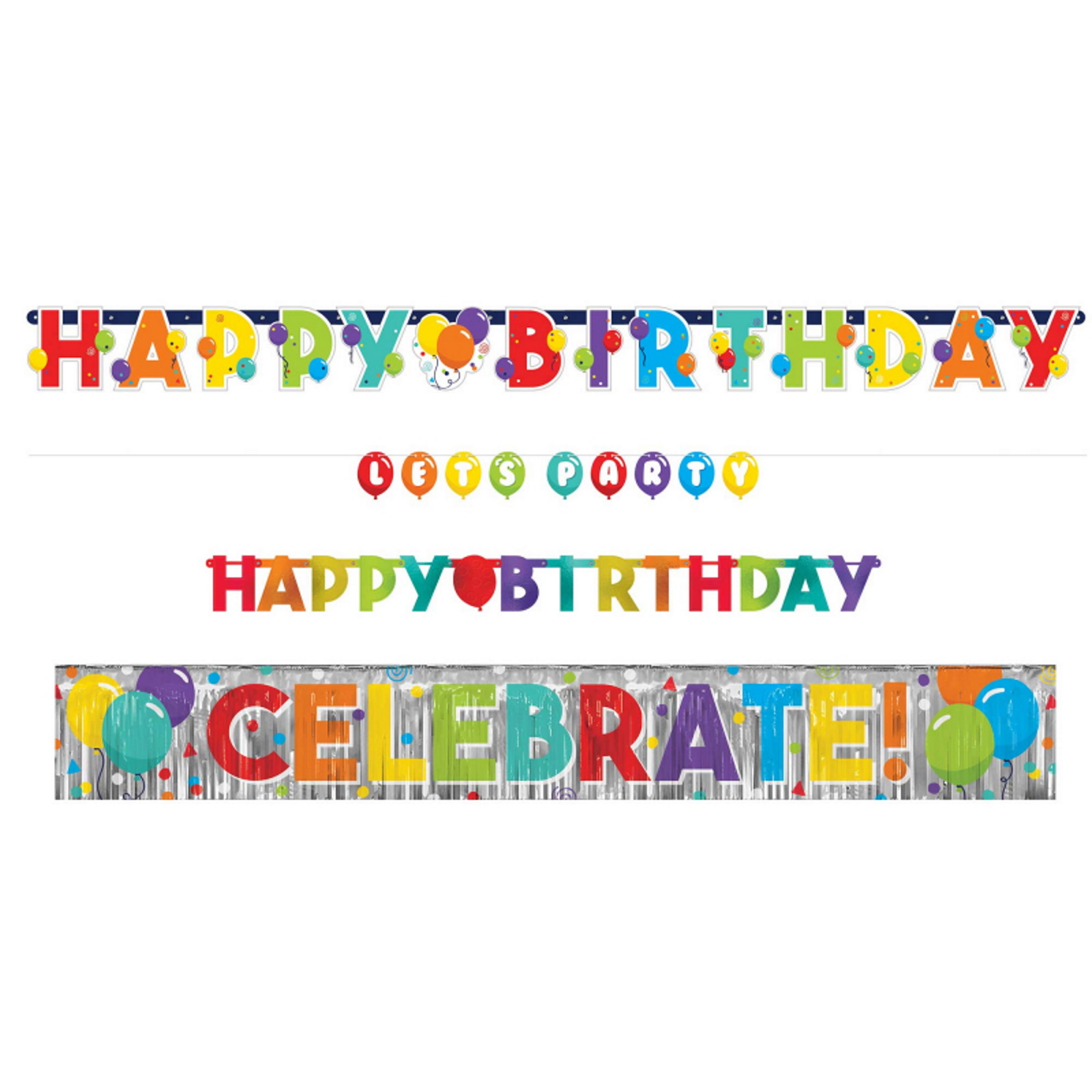 Balloon Bash 4 in 1 Birthday Banner Kit
