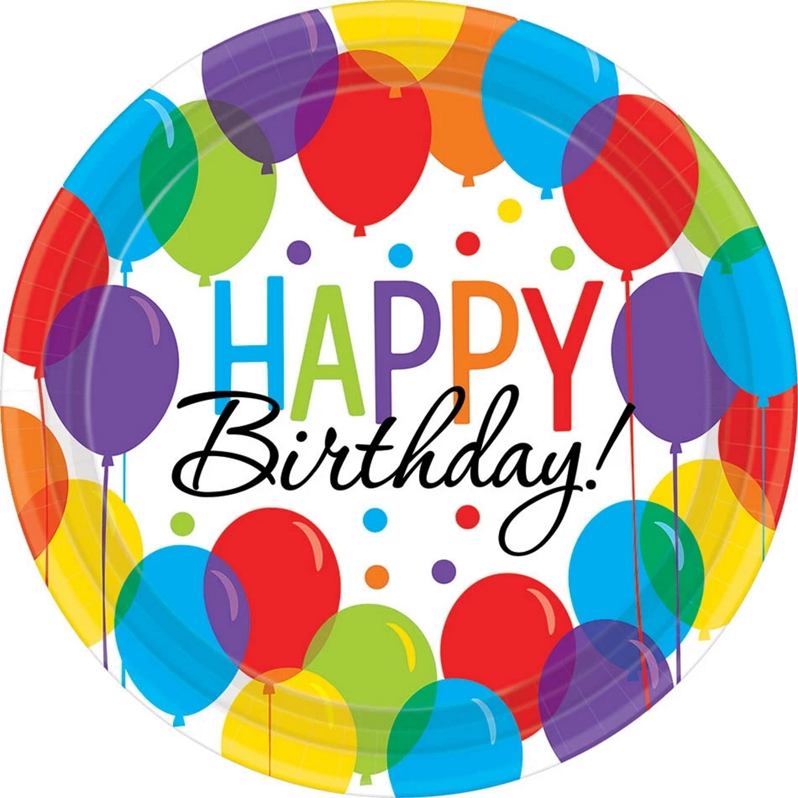 Balloon Bash Large Paper Plates (Pack of 8)