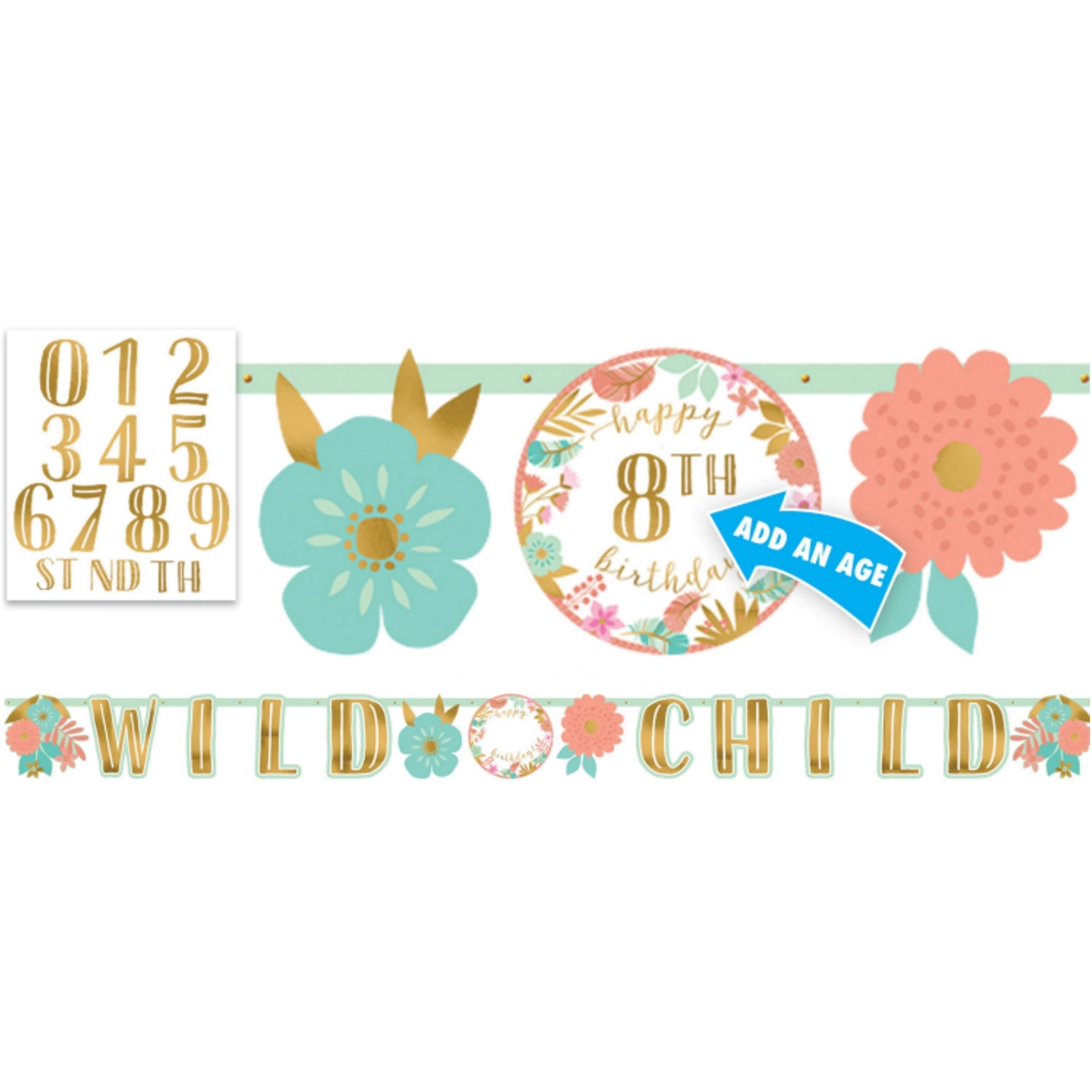 Boho Birthday Girl Jumbo Add an Age Banner Kit